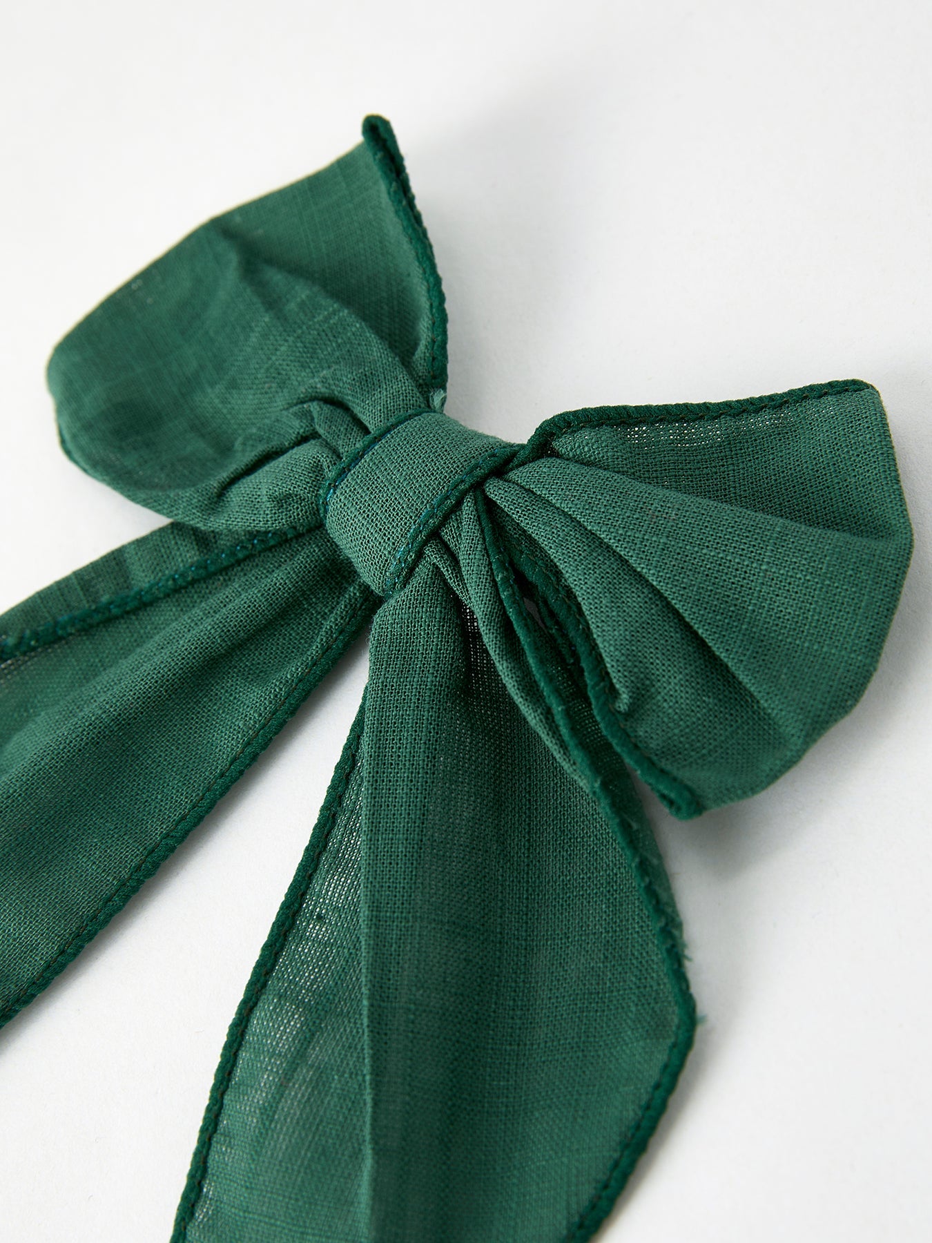 Christmas Dark Green Bow 5 Inch Hairpin