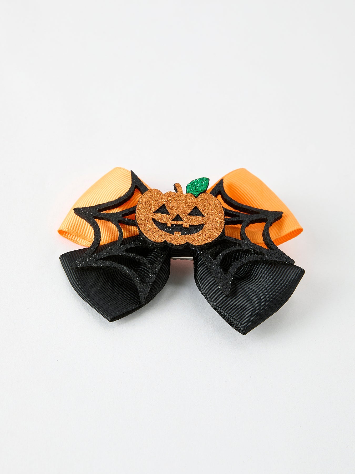 Halloween Pumpkin Smiley Bow Hair Clip