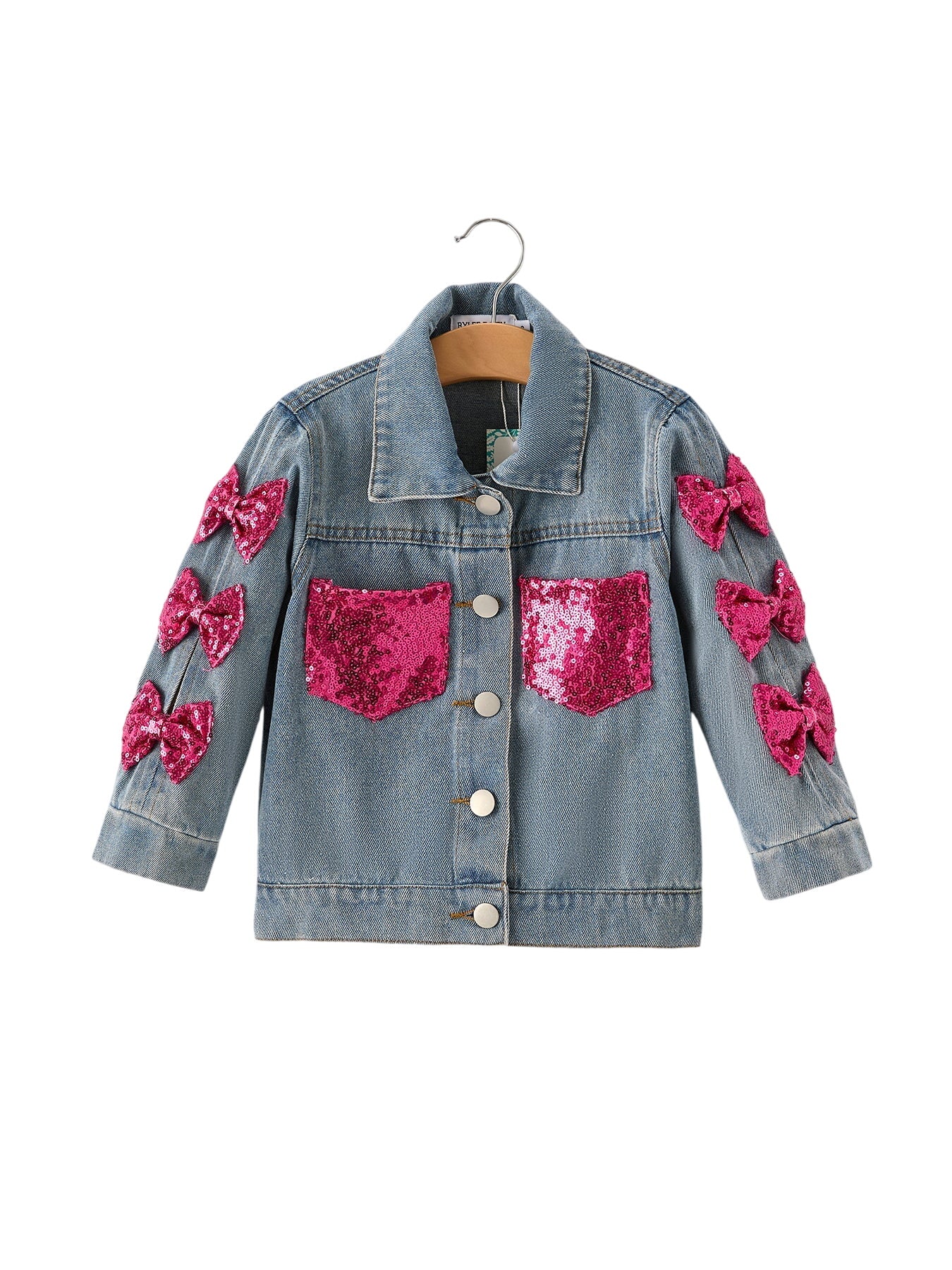 Girls Autumn Denim Sequined Jacket Top