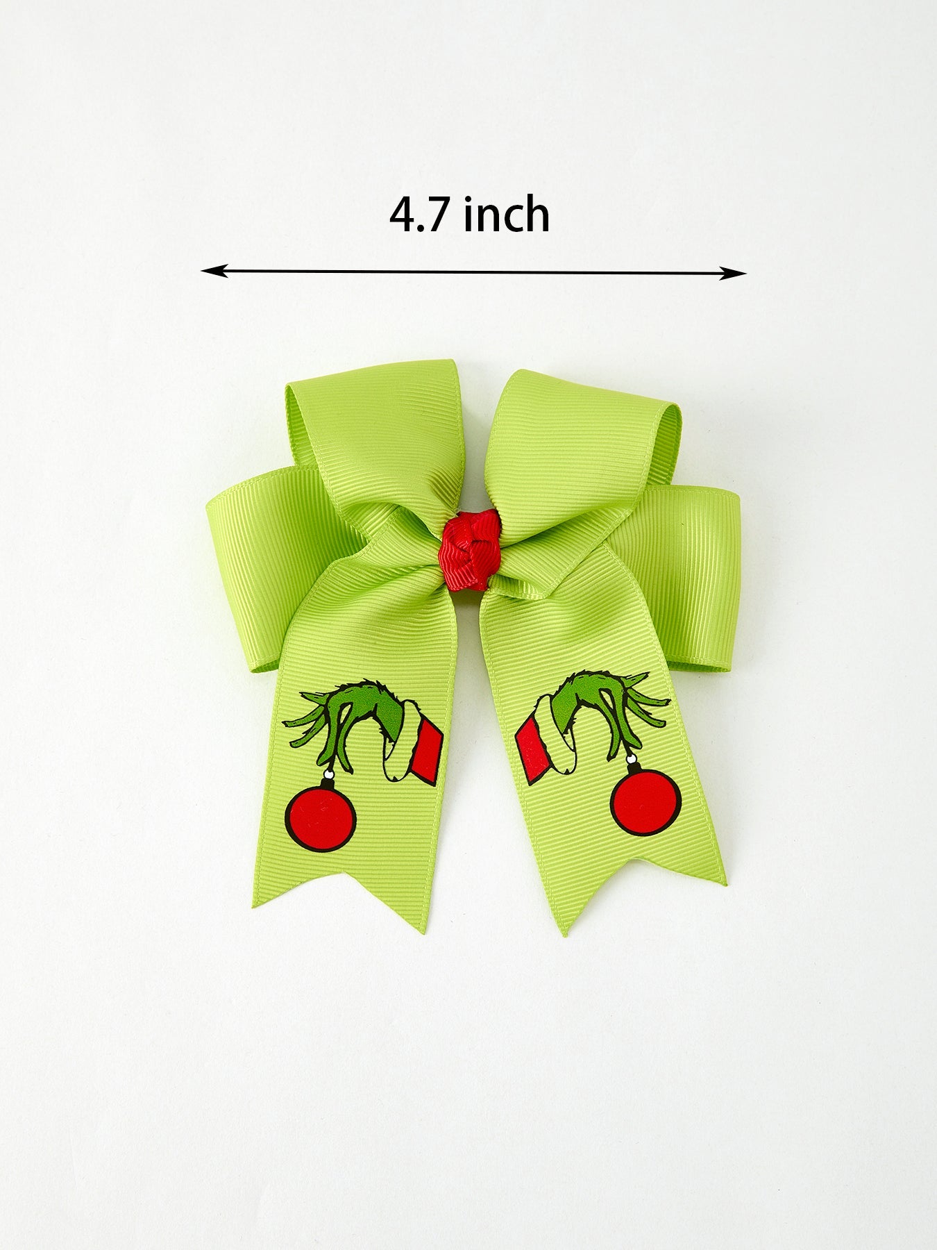 Christmas Green Bow 4.7inch Hairpin