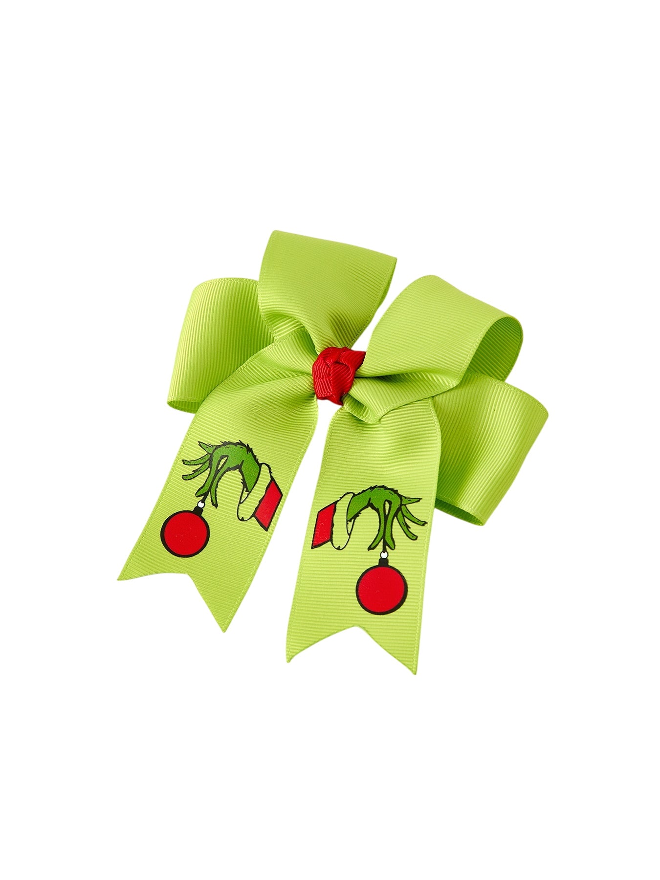 Christmas Green Bow 4.7inch Hairpin