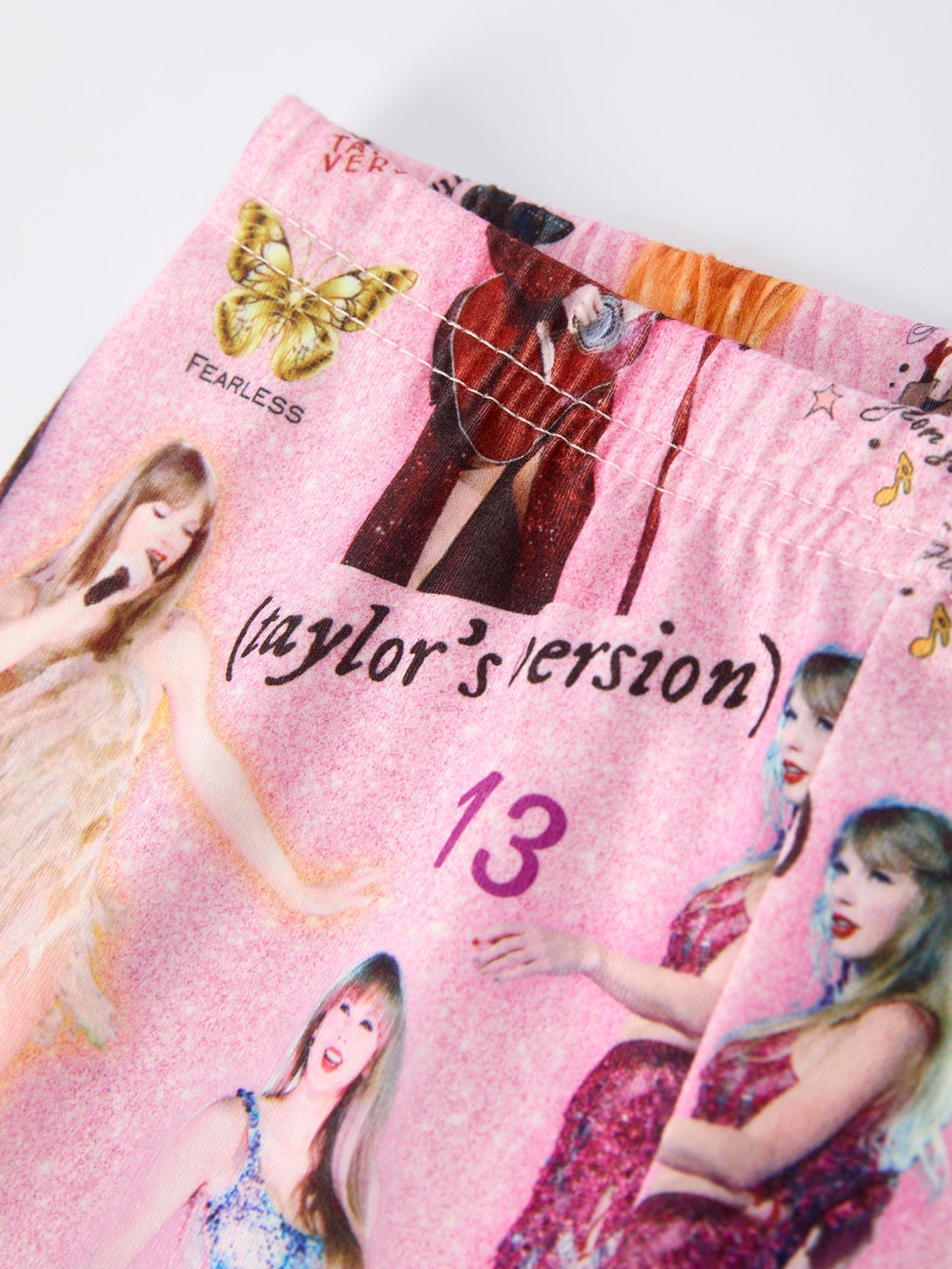 Purple Ts Print Girls Milk Silk Outfits:musical Journey In Style