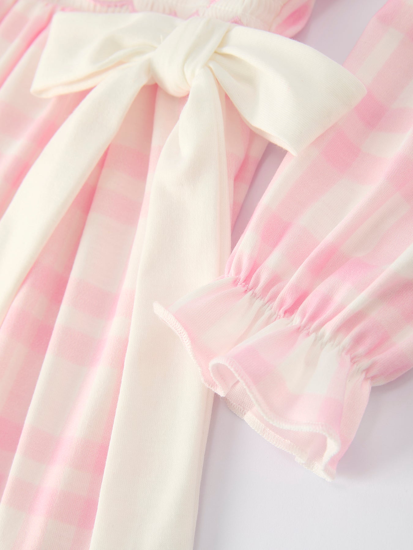 Christmas Pink Cute Bow Plaid Baby Romper: Soft And Comfortable