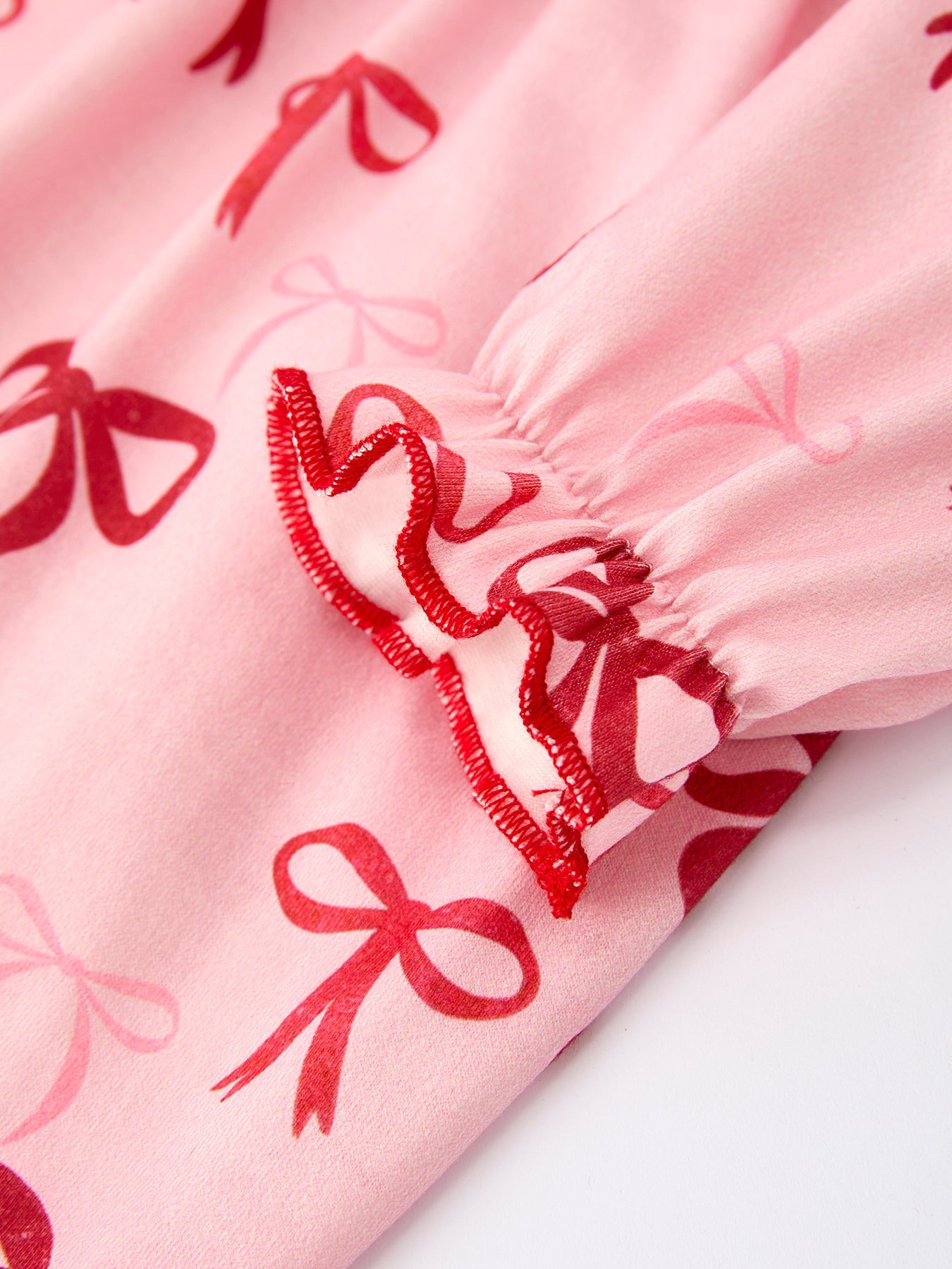 Christmas Bow Print Baby Girls Romper