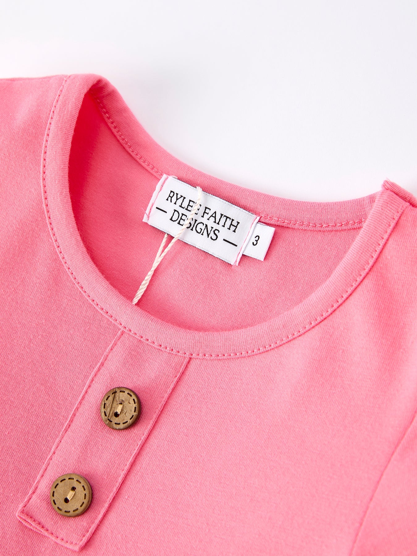 Pink Autumn Patchwork Floral & Plaid Long Sleeve Girls Dress