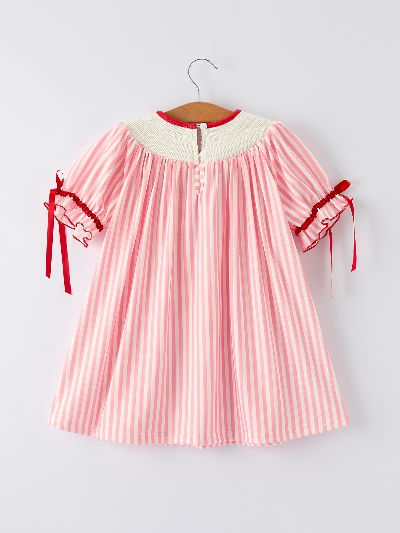 Girls Summer Baseball Embroidery Dress – Pink Stripe Casual Outfit