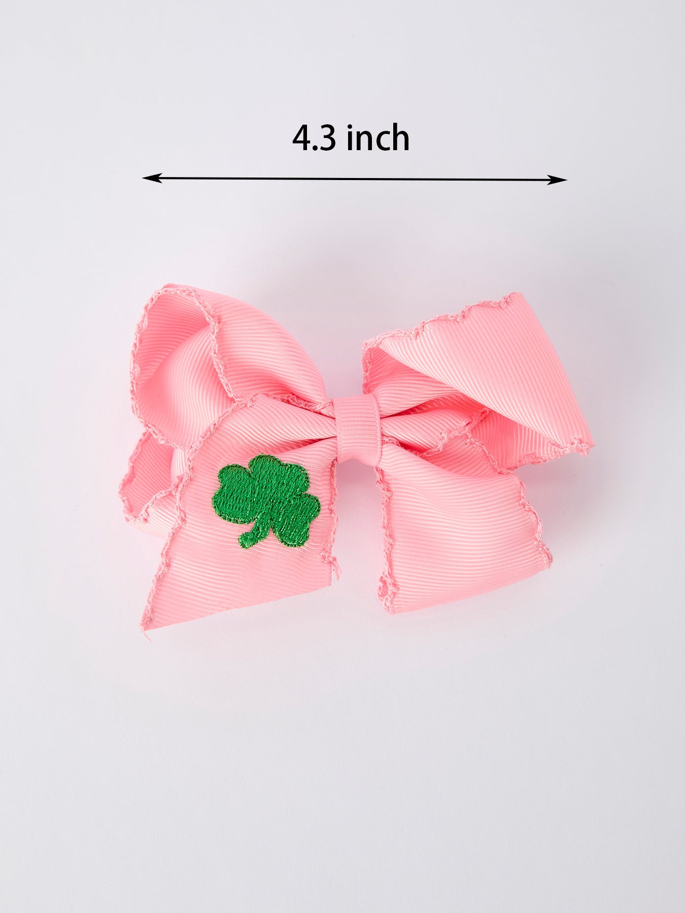 St. Patrick Shamrock Pink Hair Bow – Lucky Girls Hair Clip
