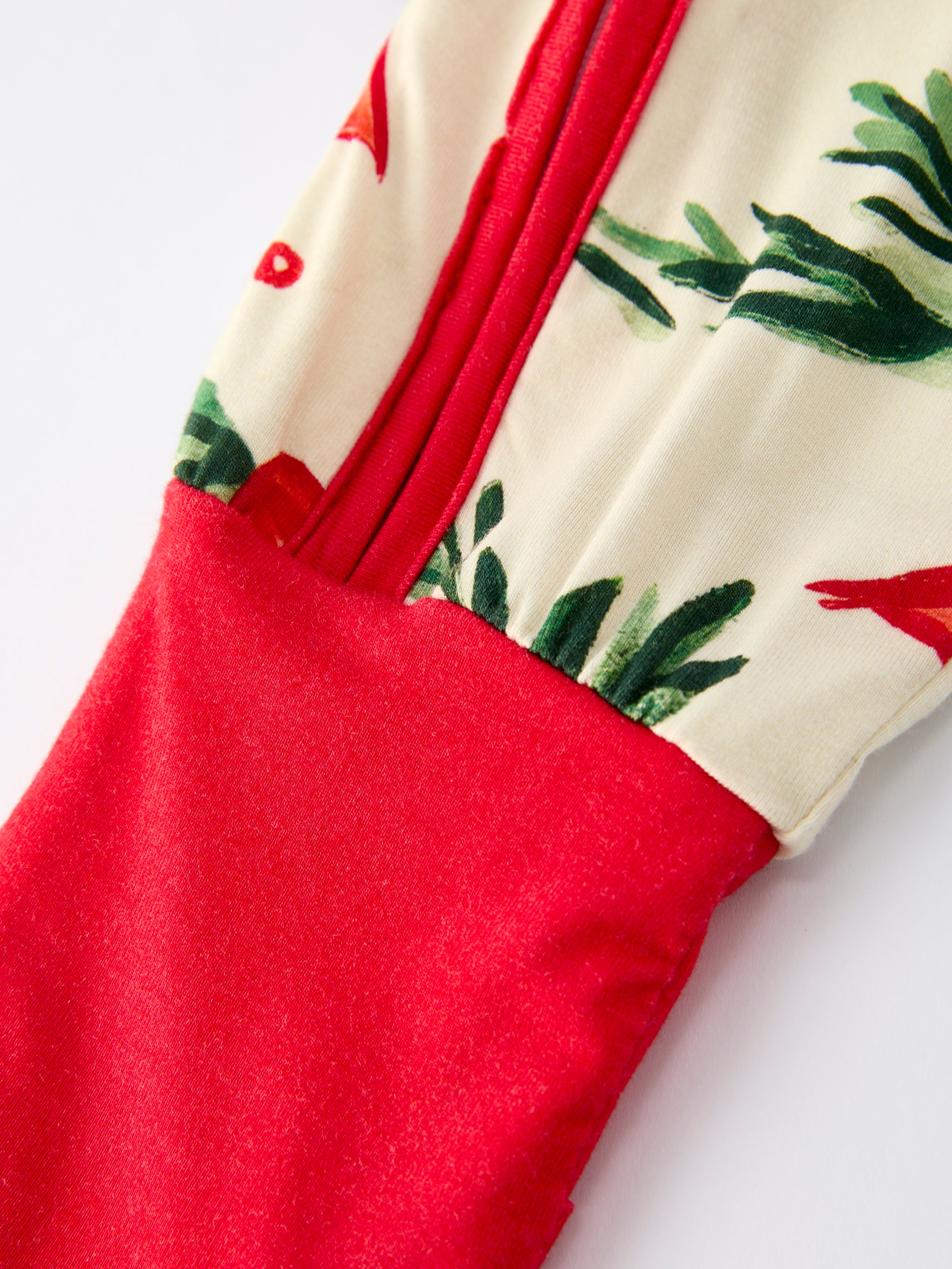 Mommy & Me Christmas Bow And Holly Print Pajama Girls Romper