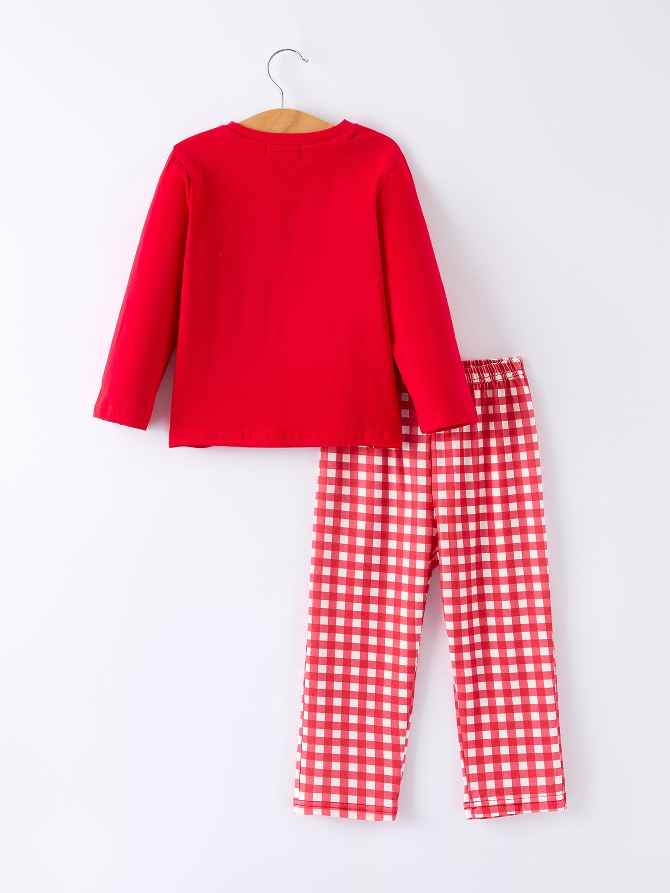 Red Valentine's Day Plaid Smocking Embroidered Pony Boys Set
