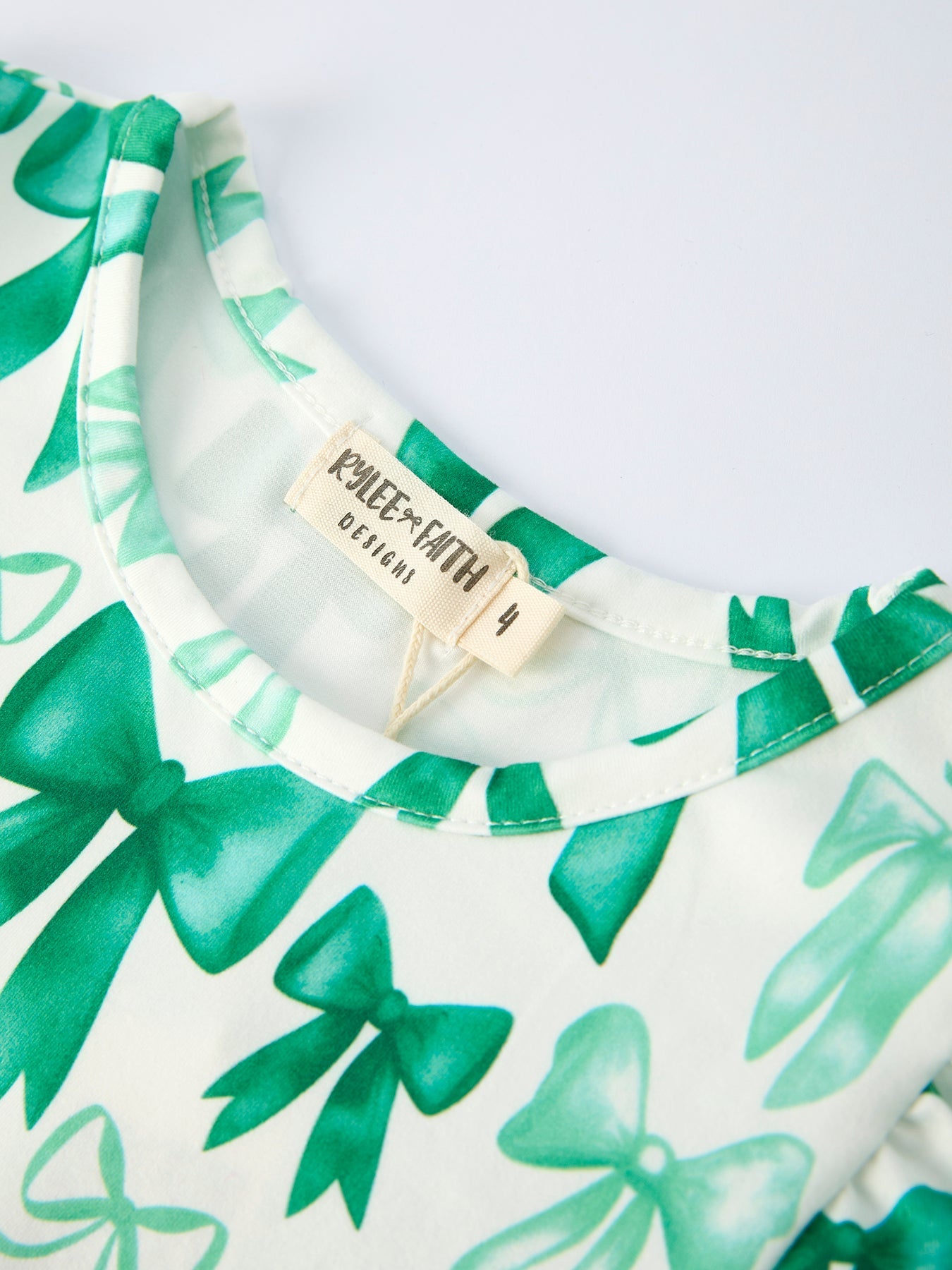 St. Patrick's Day Bow Top And Ruffled Leggings Girls Set