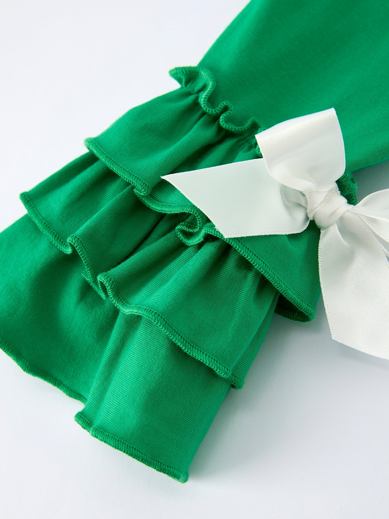 St. Patrick's Day Bow Top And Ruffled Leggings Girls Set