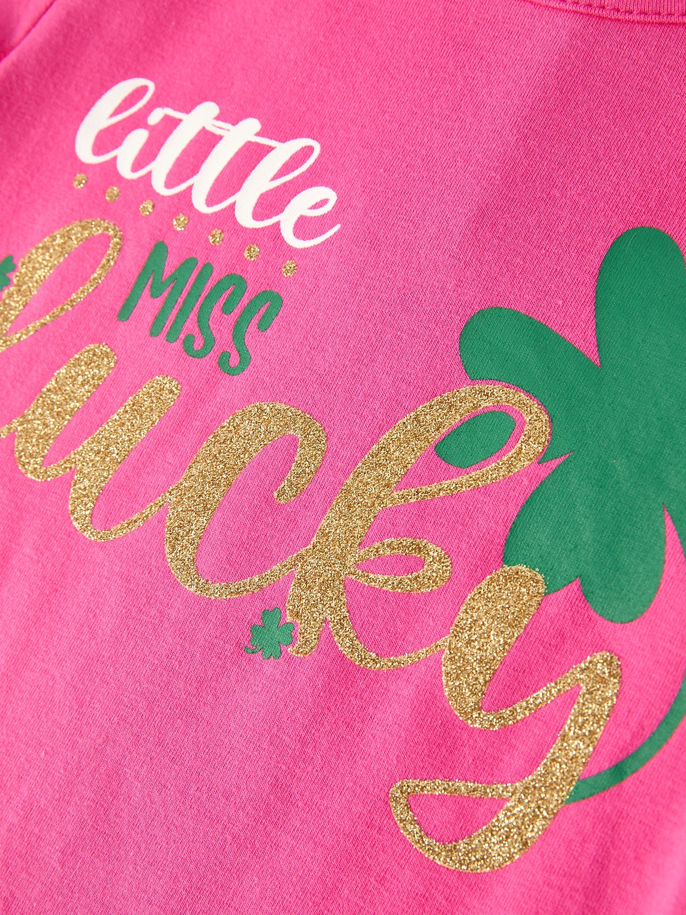 St. Patrick Shamrock Letter Top + Girls' Tulle Sequin Skirt Set