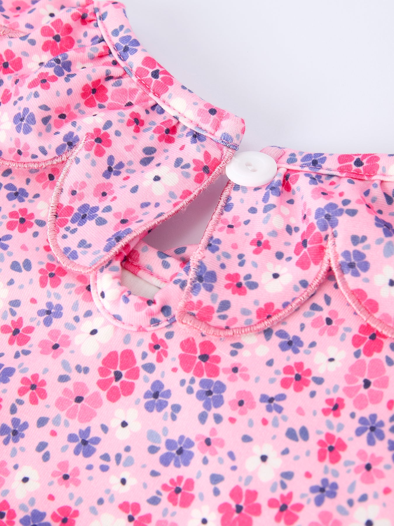 Girls Valentine's Day Floral Ruffle Smocking Dress