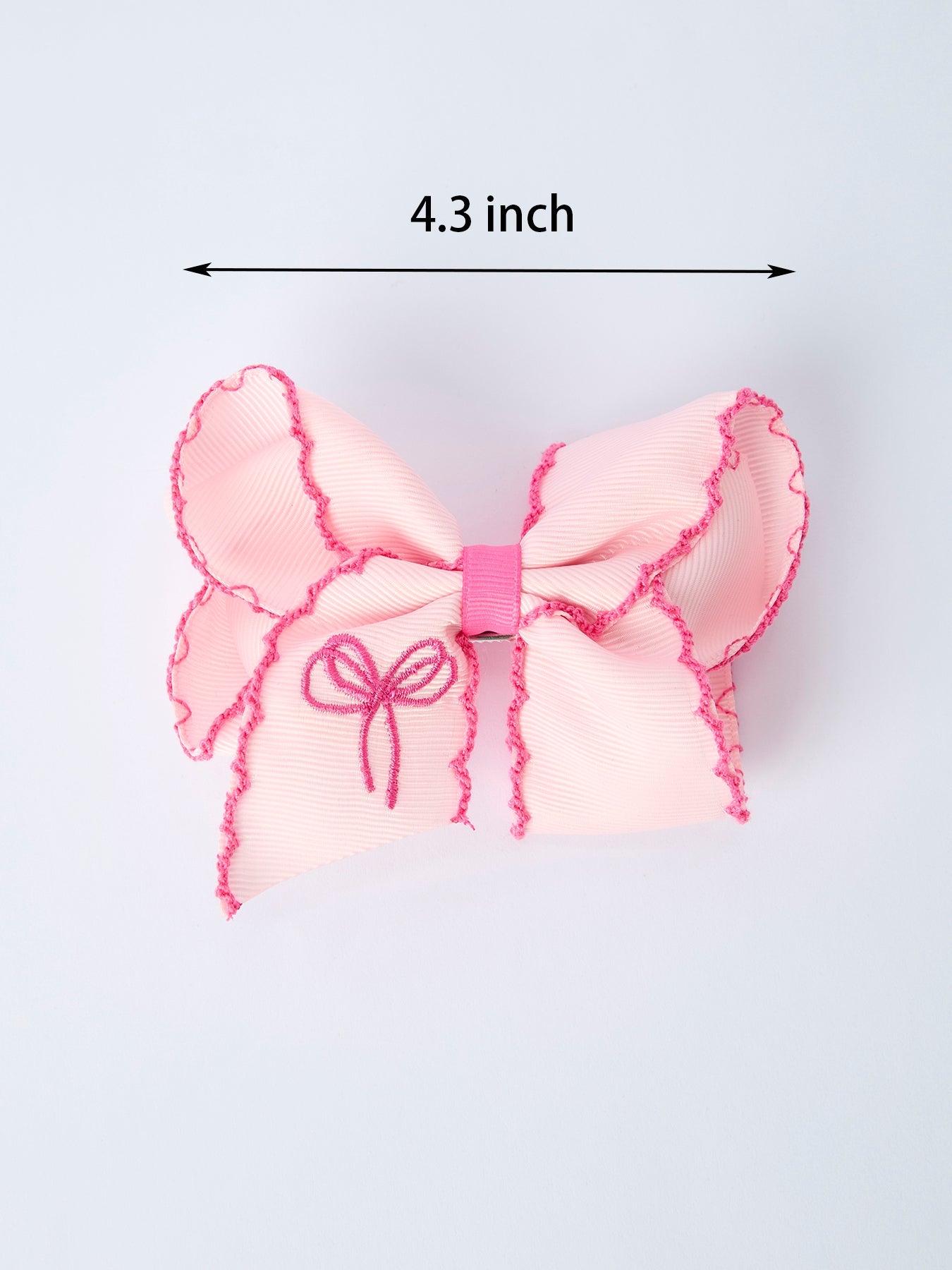 Bow Embroidered Girls Hairpin 4.1 Inches