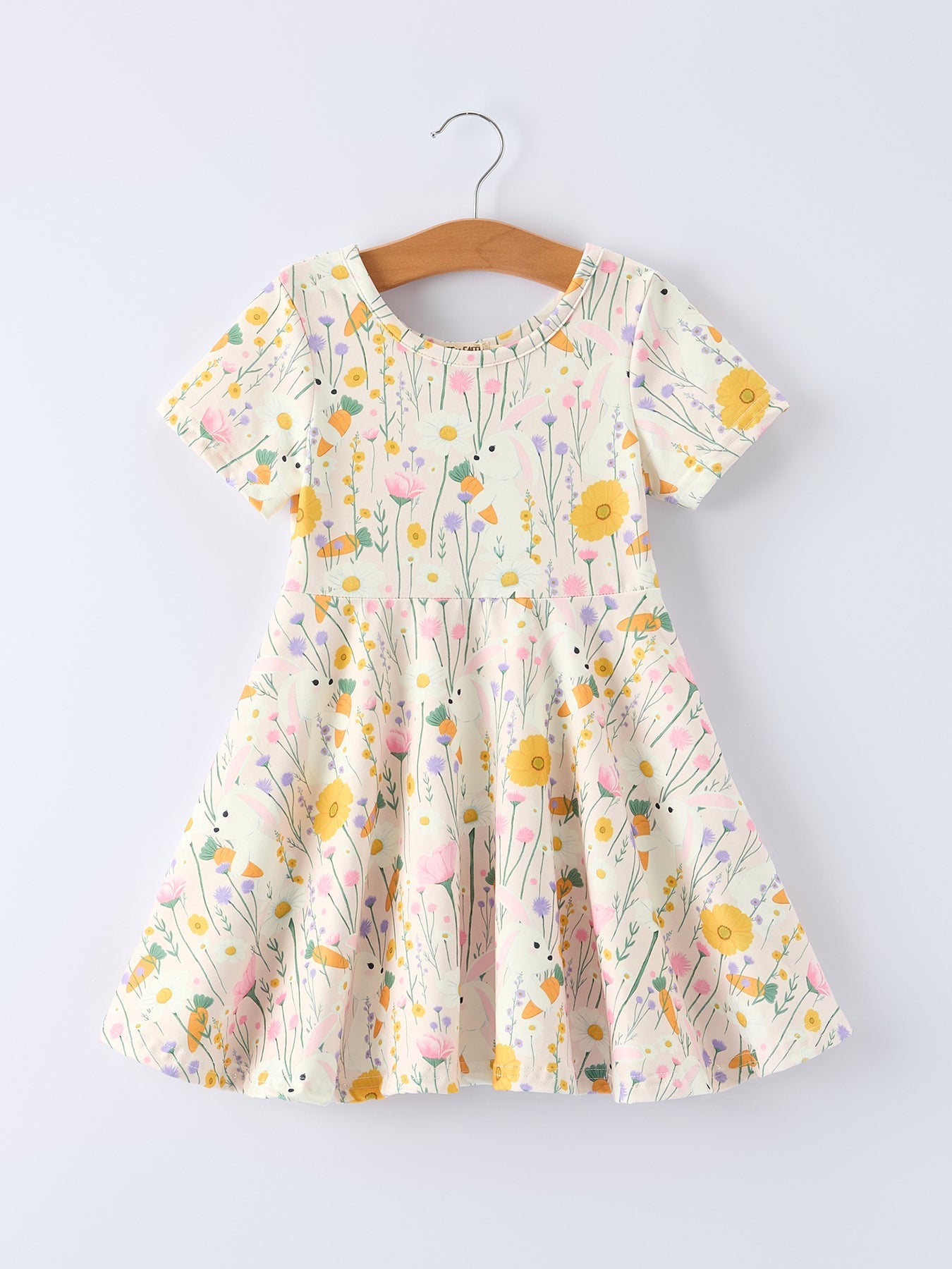 girls easter dress Rylee Faith Spring Easter Bunny Yellow Floral Girls Dress