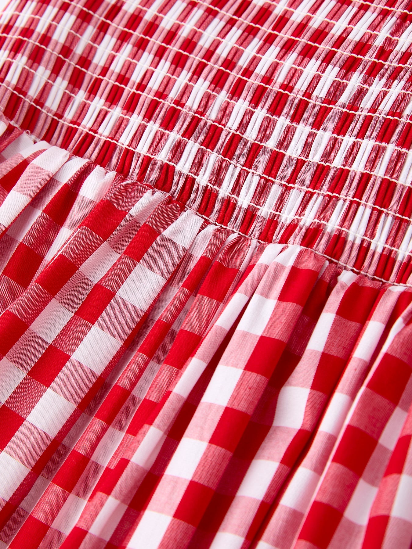 Summer Plaid Smocked Ruffle Girl Dress Sibling Outfits