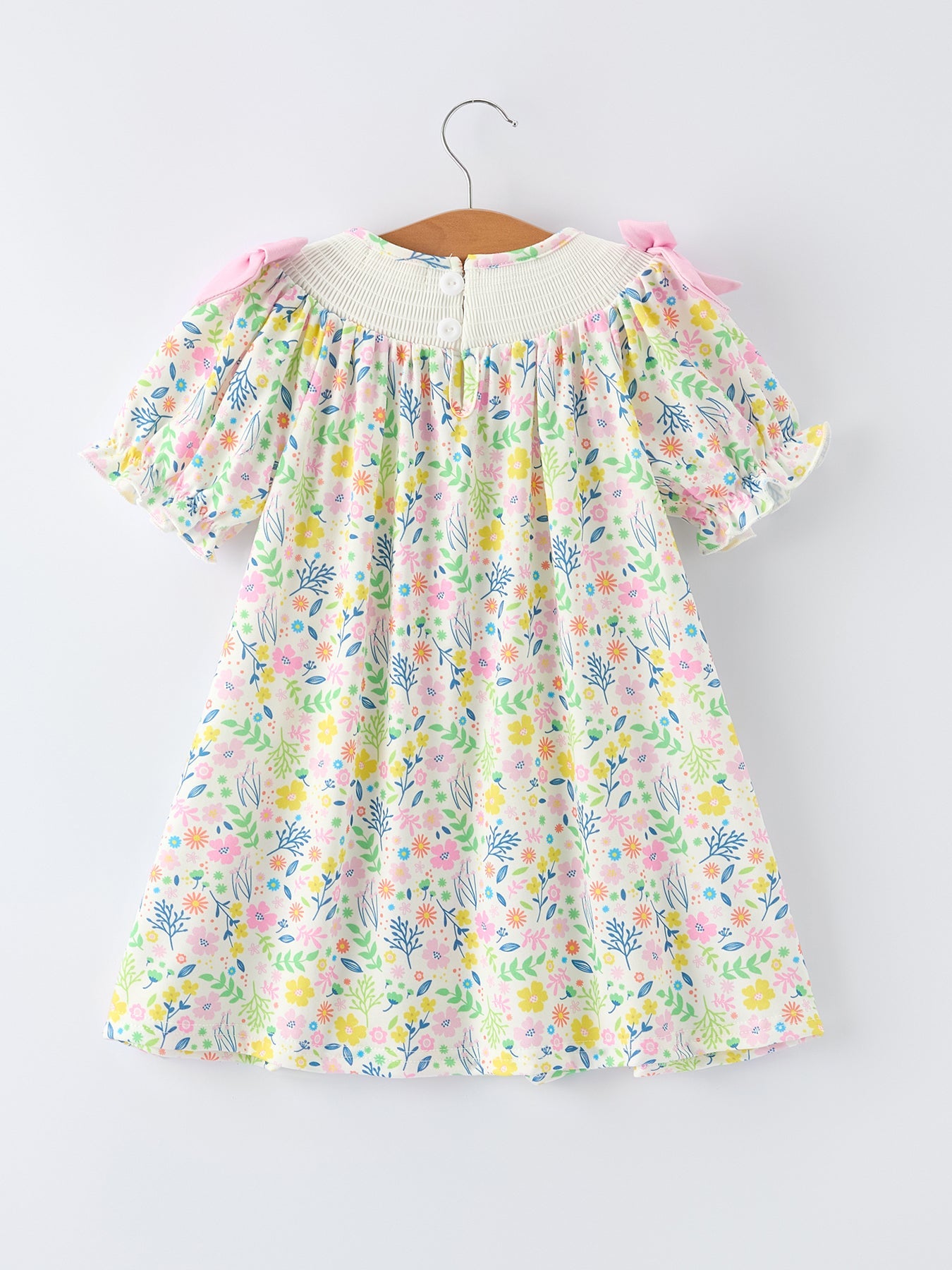 Easter Bunny Embroidered Pom-pom Short-sleeved Girls Dress