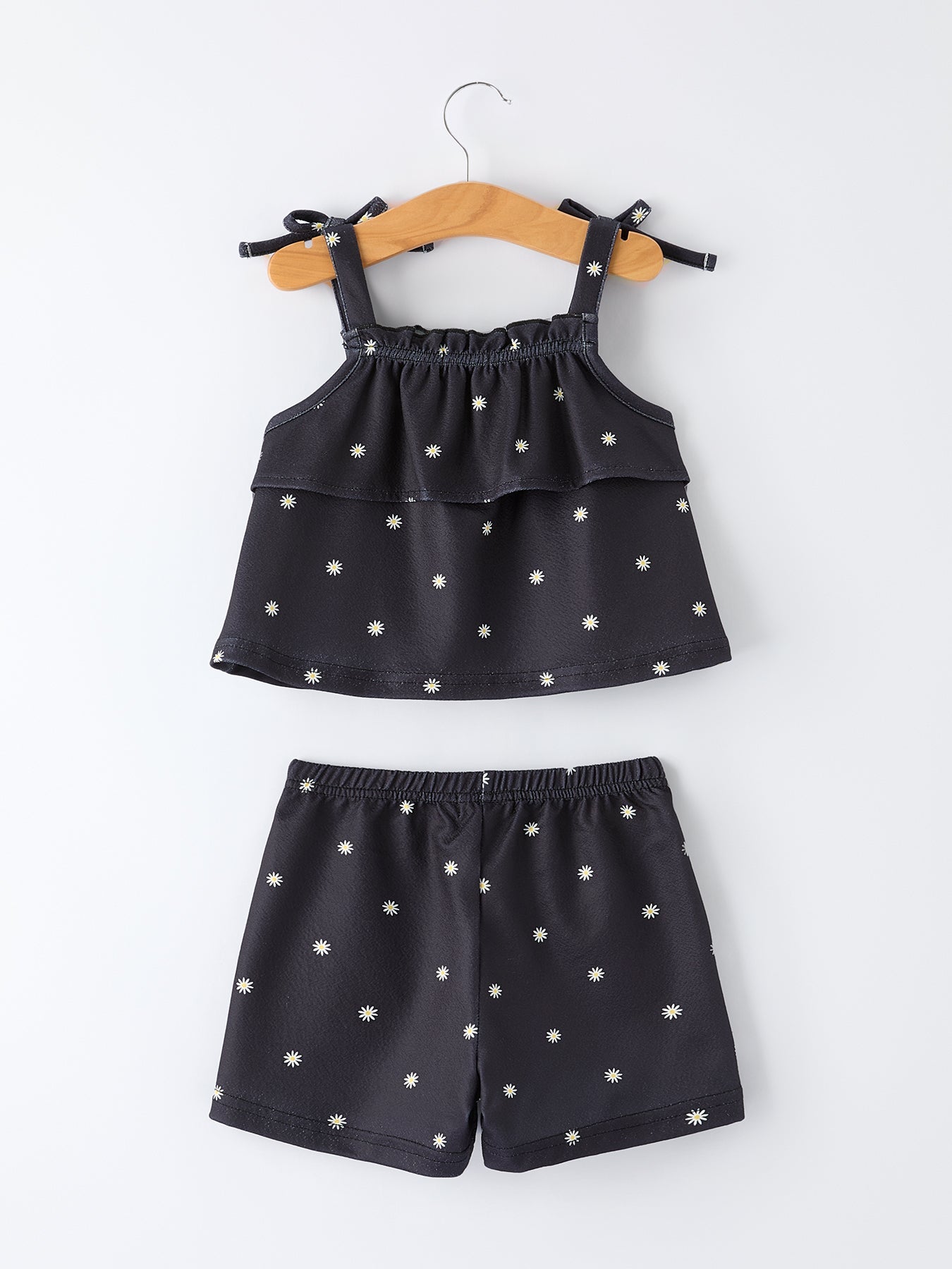 Summer Daisy Girls Bow Ruffle Set