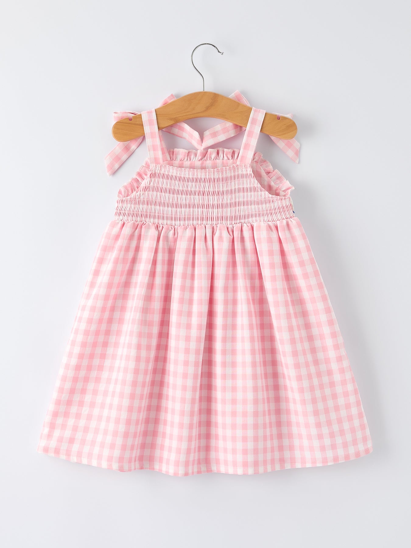 Strawberry Embroidery Girl Dress Bow Strap Ruffle