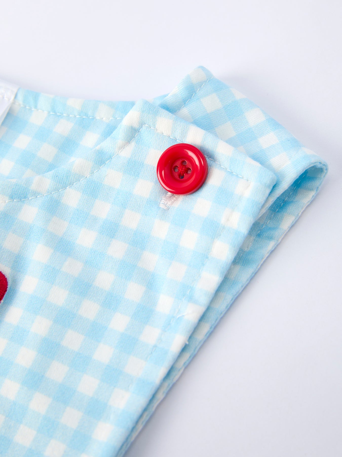 July 4th Plaid Boys Romper Flag Embroidery