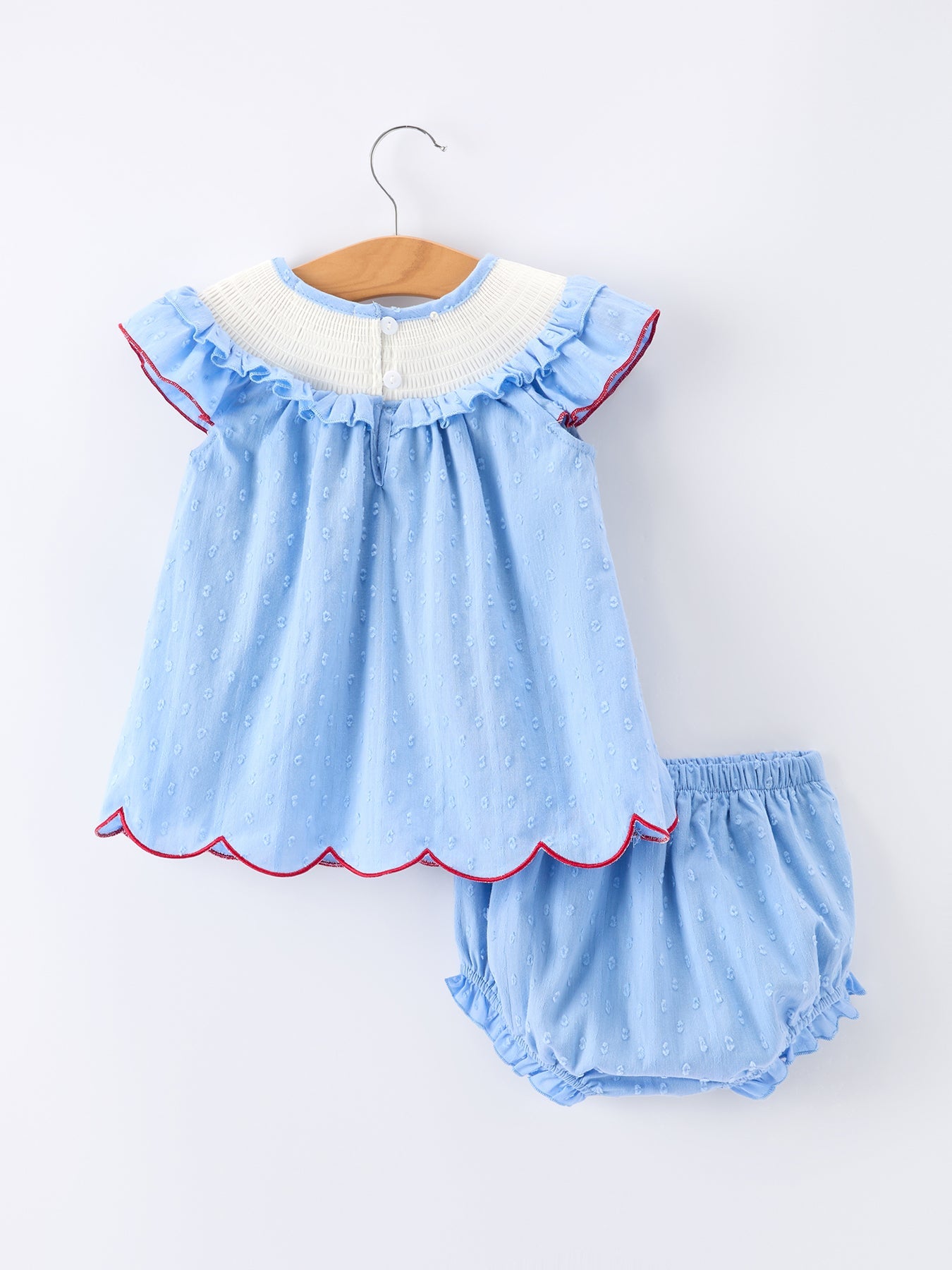 4th Of July Flag Girls Bloomer Set Ruffle Collar