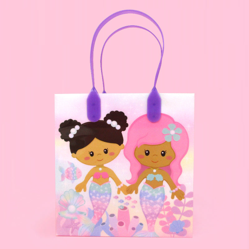 Rainbow Mermaid Party Favor Treat Bags - Set Of 6 Or 12