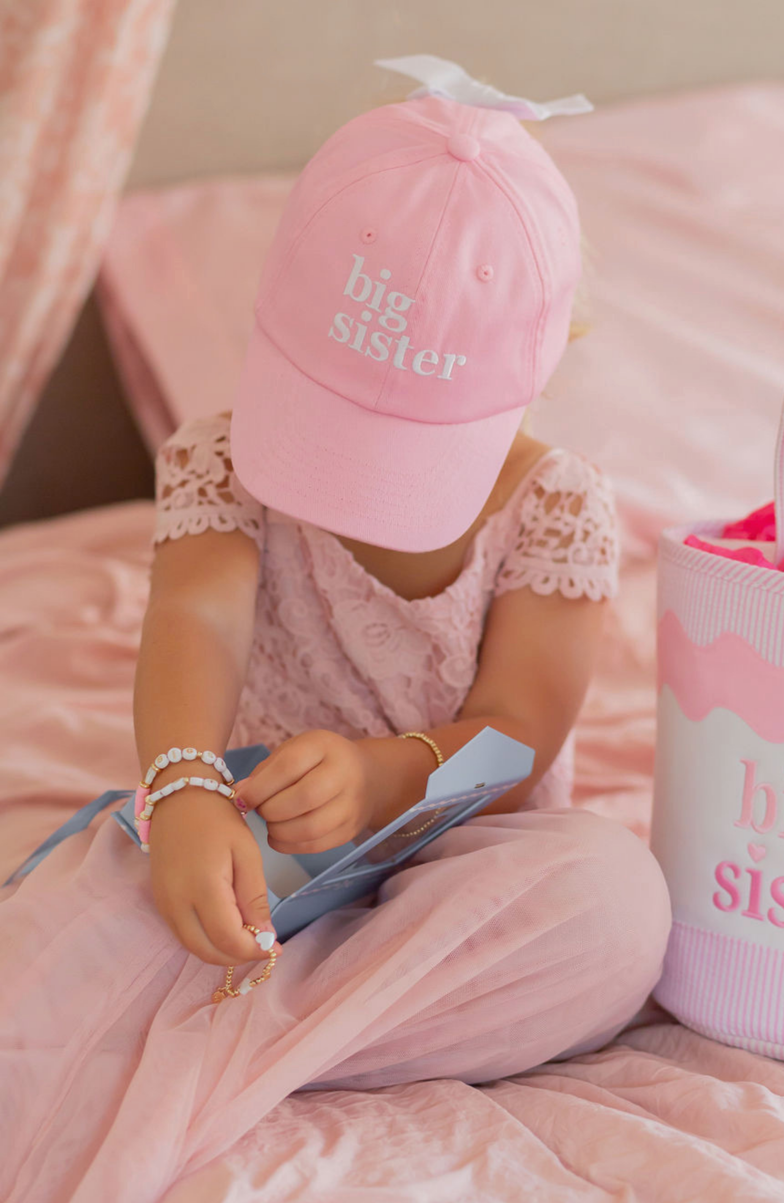 Big Sister Bow Baseball Hat (baby/toddler, Youth)