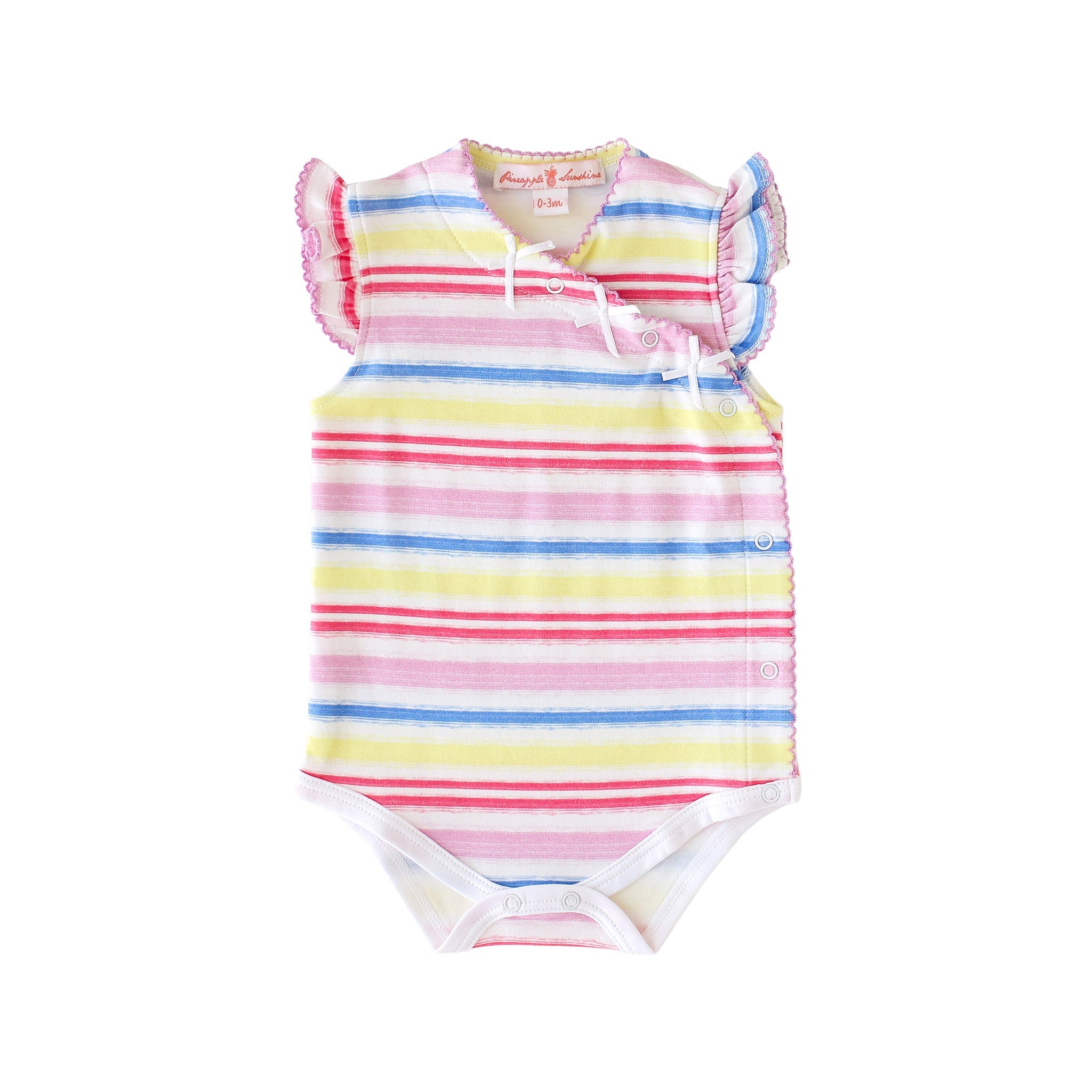 Rainbow Stripe Onesie With Bows