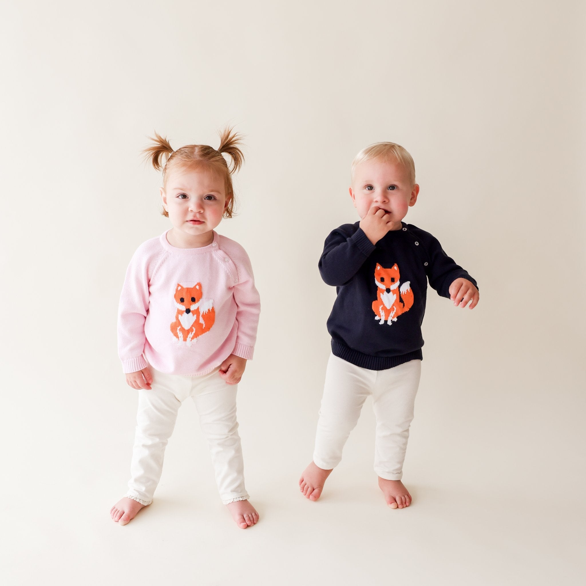 Pink Fox Intarsia Knit Sweater