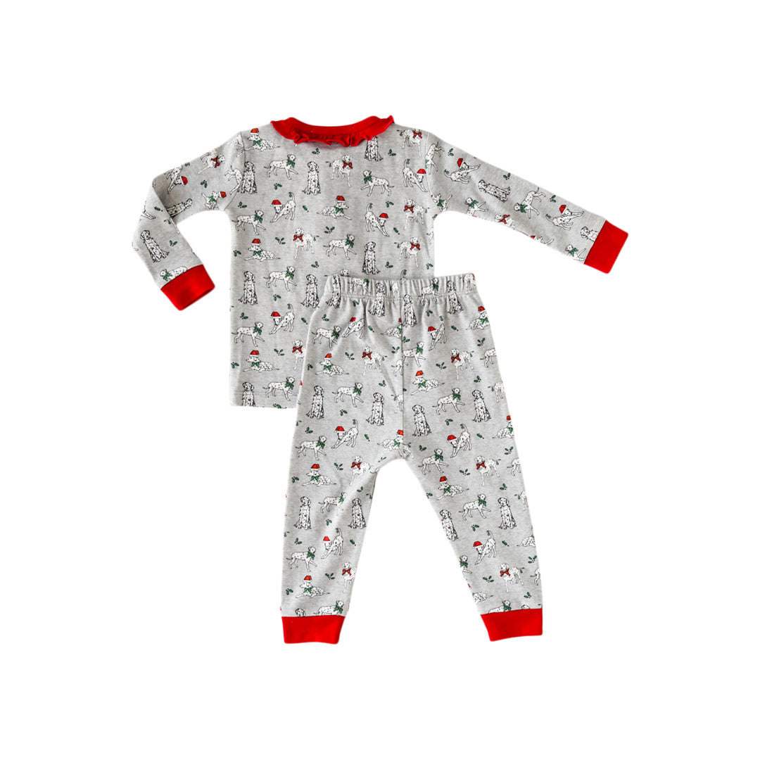Holiday Dalmatian 2-piece Pajama With Ruffle