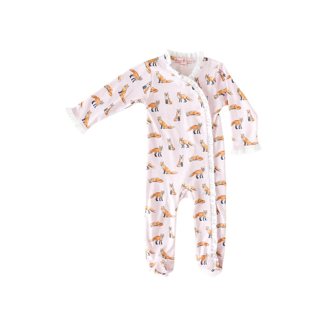 Pink Fox Ruffle Footie