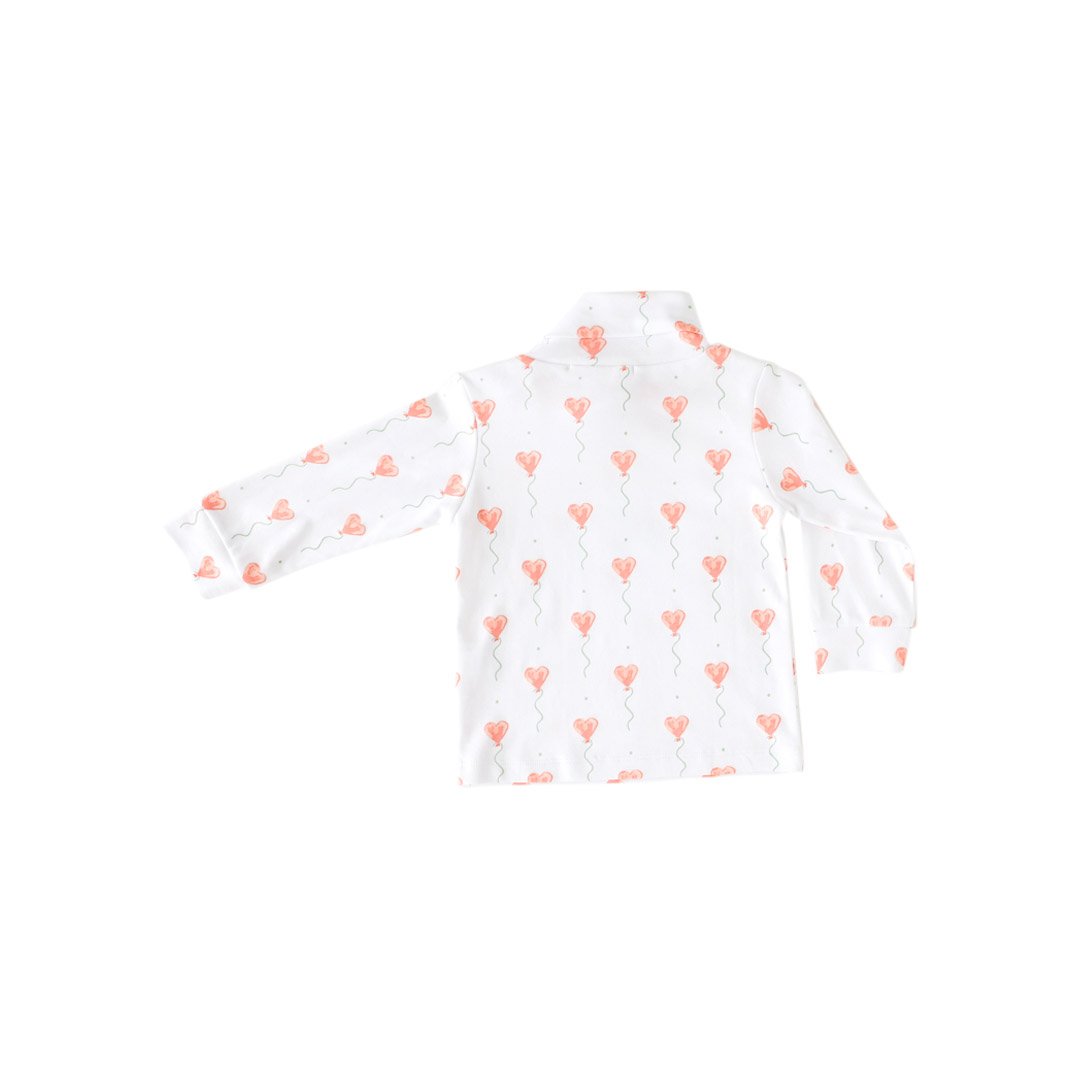 White Heart Balloon Turtleneck