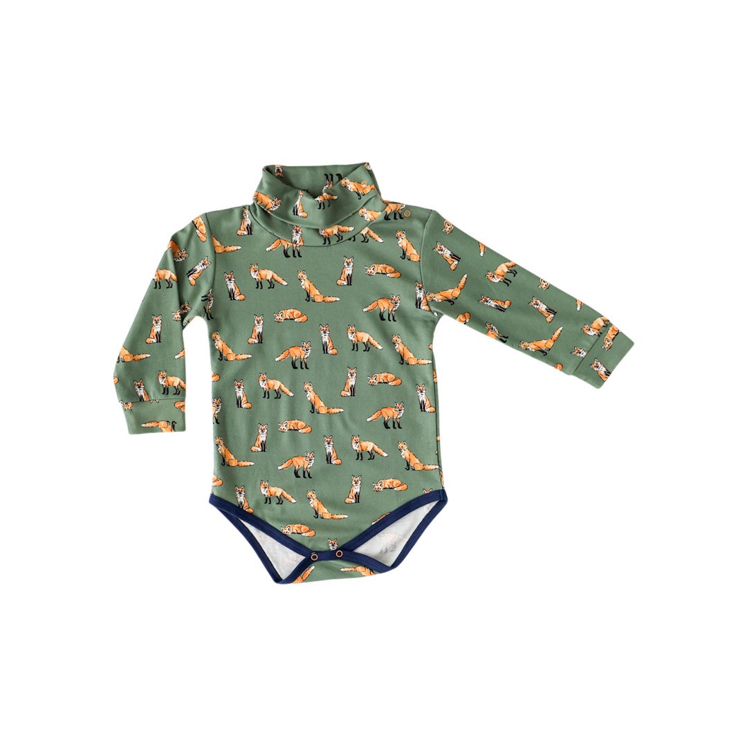 Green Fox Turtleneck Onesie