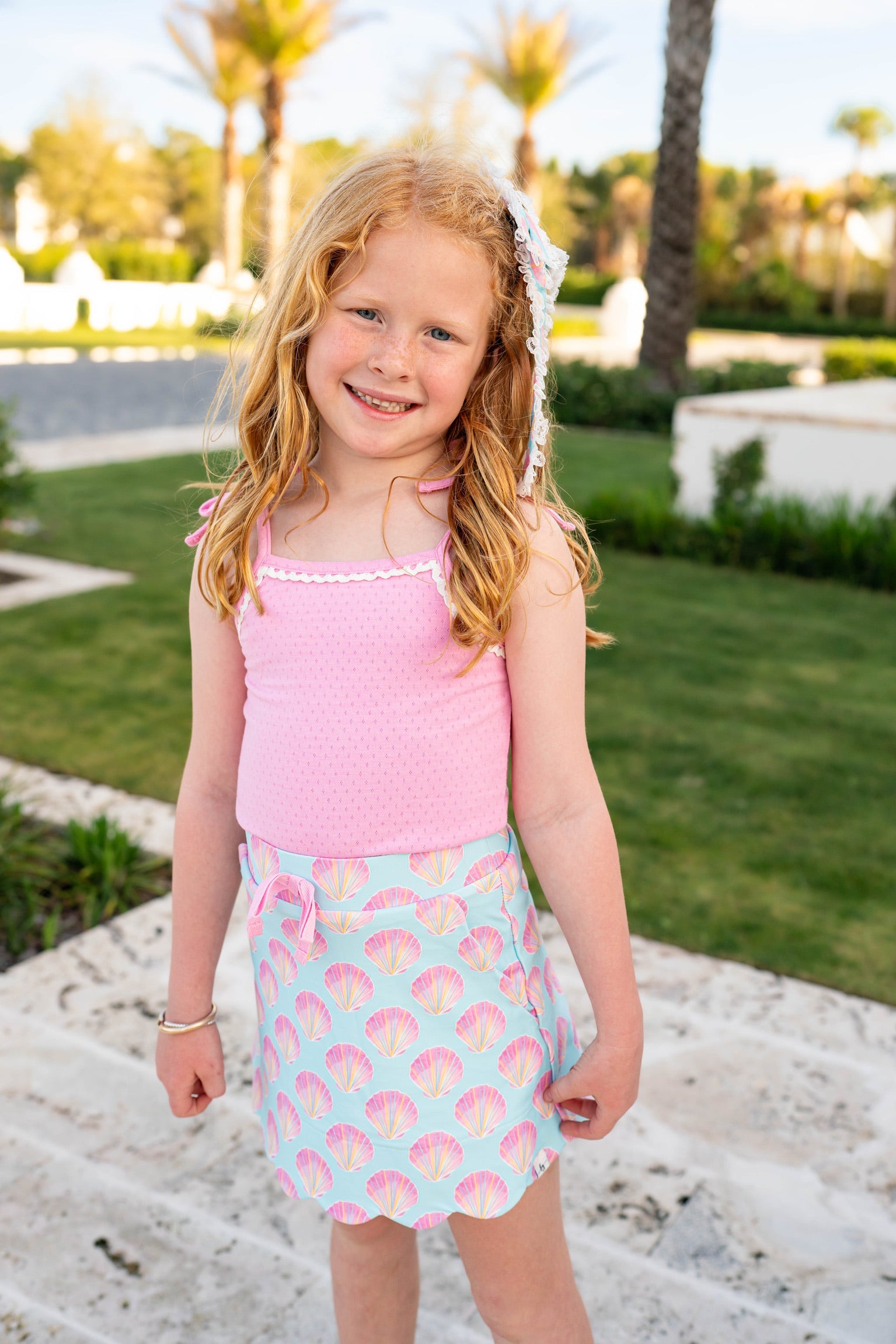 Serene Seashell Athletic Skort