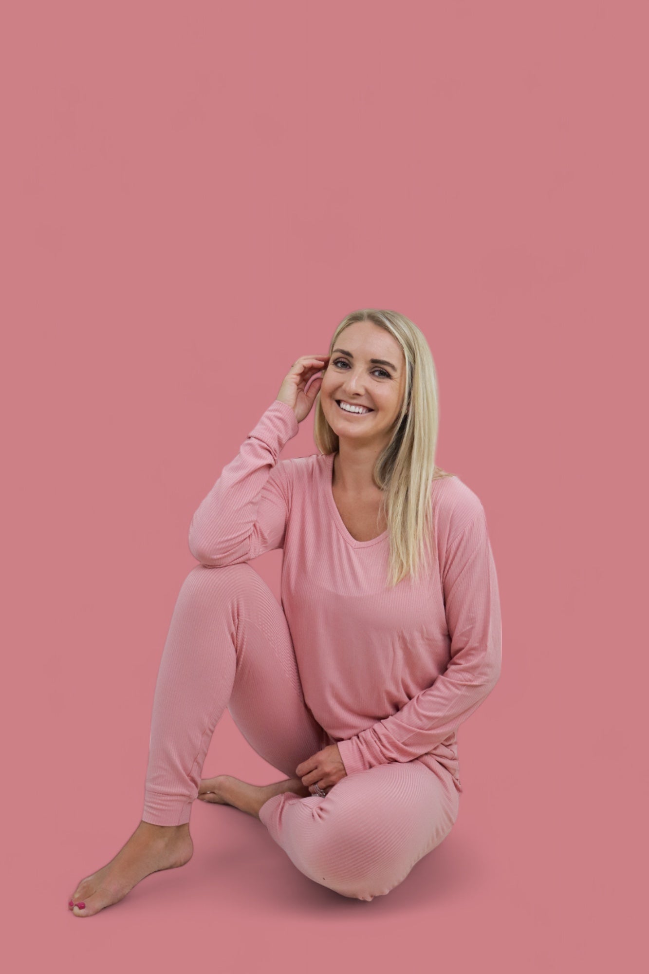 Mauve Rib Women’s Jogger Dream Set