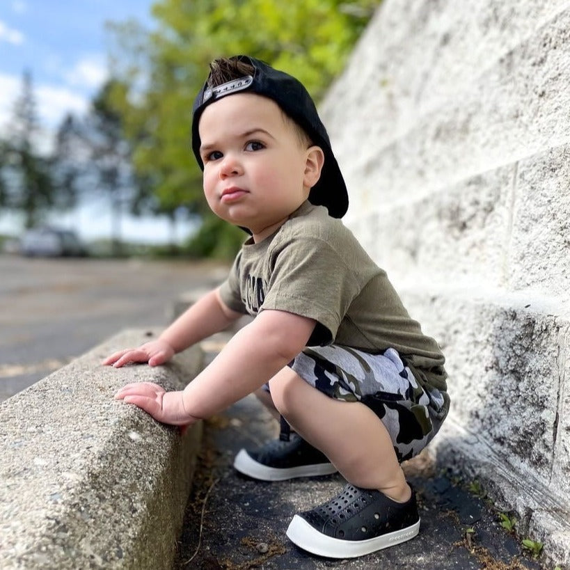 Toddler Perforated Slip On Water Sneakers in Black - Ello