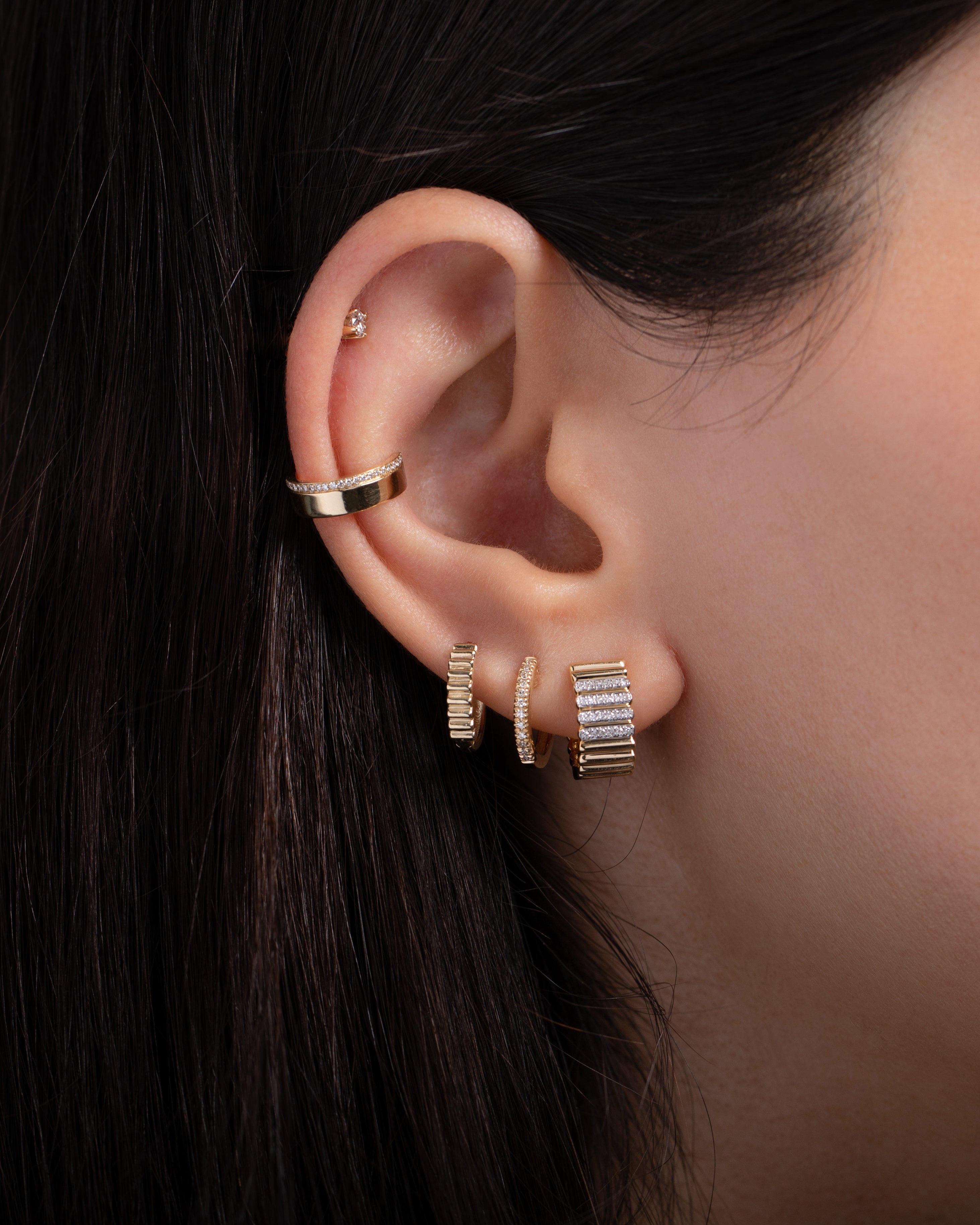 Diamond Huggie Earrings