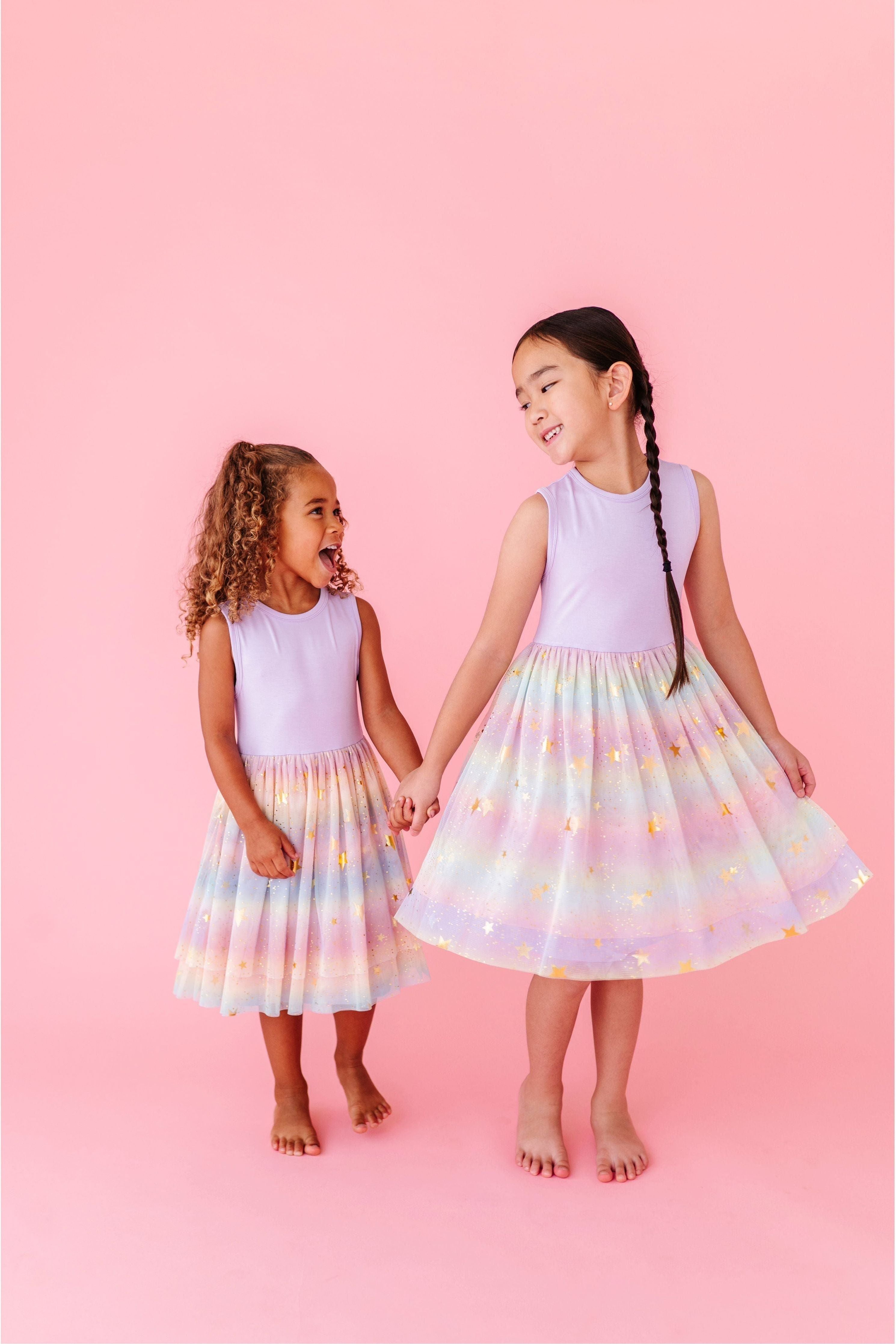 Bamboo Tulle Dress - Rainbow Ombre Twinkle