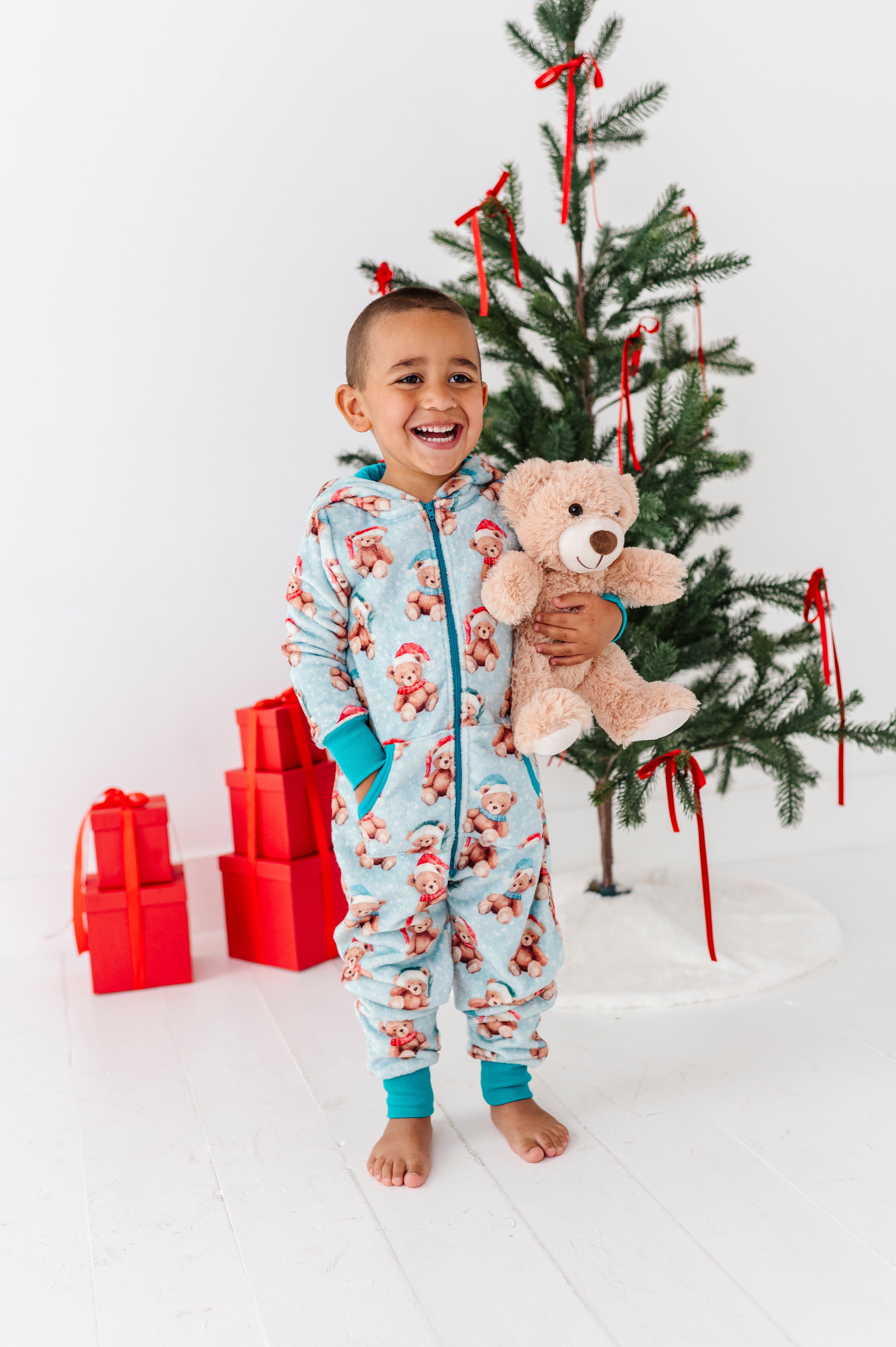 Beary Merry Microfleece Hooded Jumpsuit
