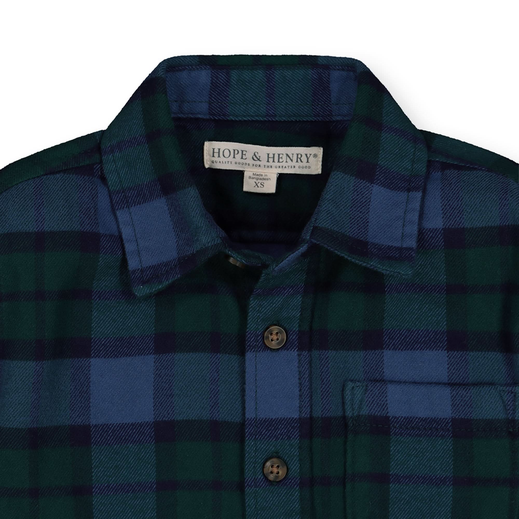 Brushed Flannel Button Down Organic Shirt - Baby