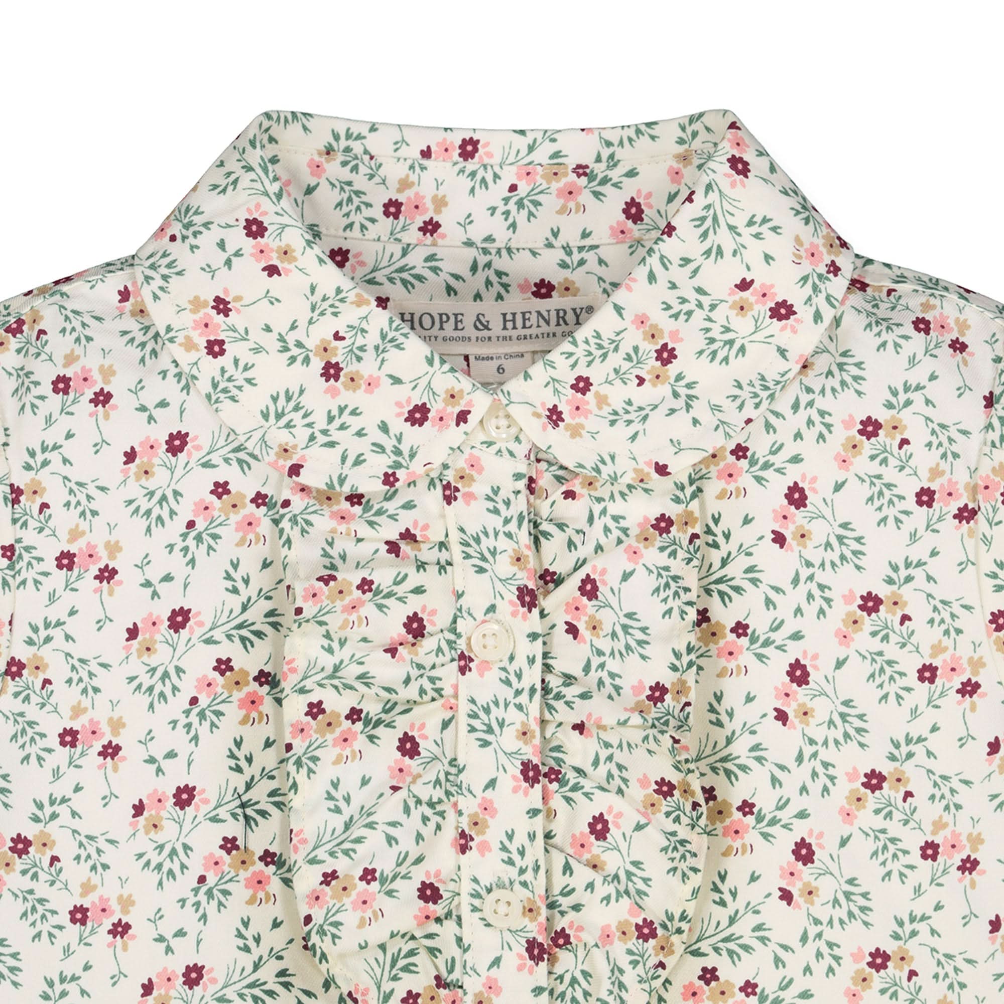 Ruffle Front Shirt With Puff Sleeves - Baby