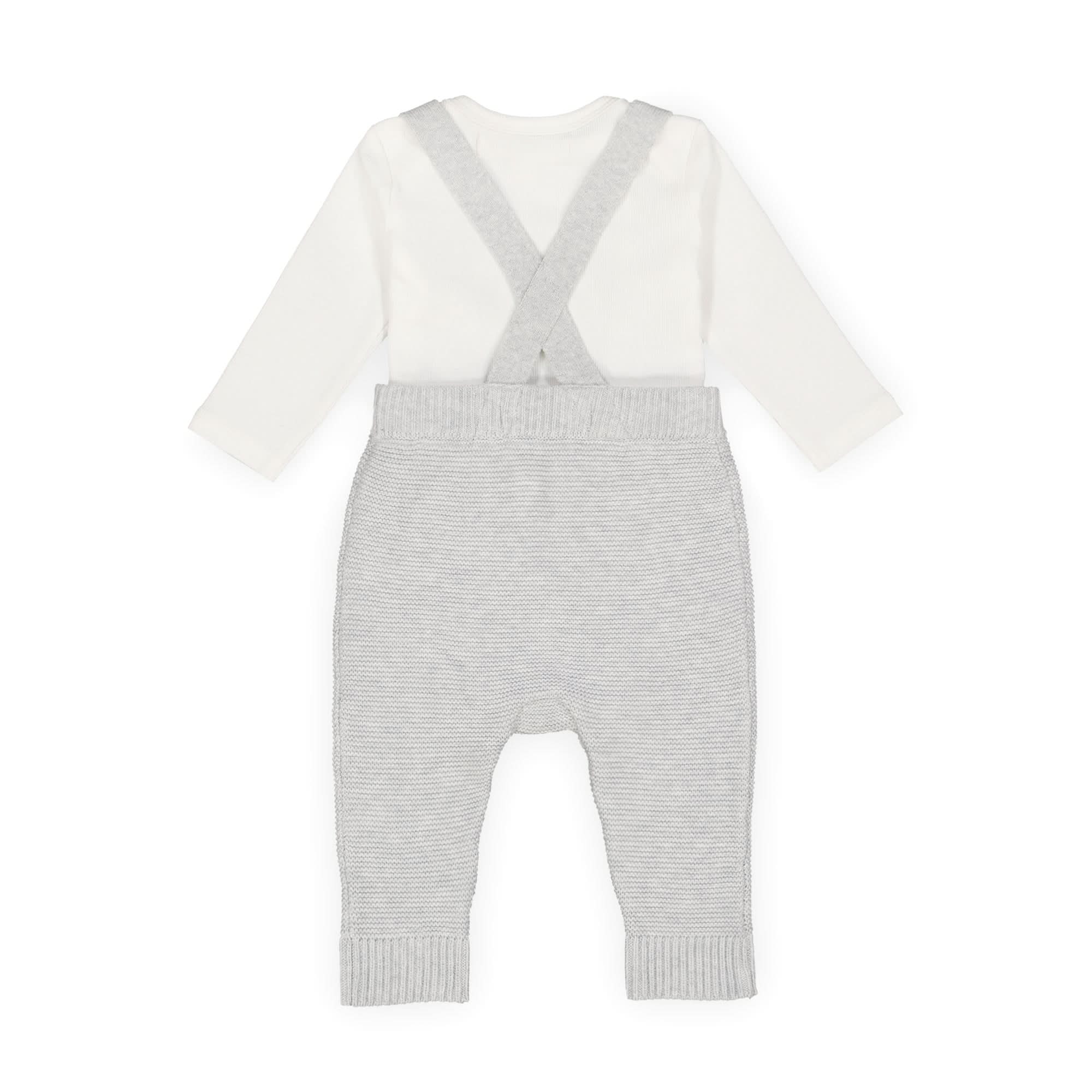 Organic Knit Bodysuit And Sweater Overall Set