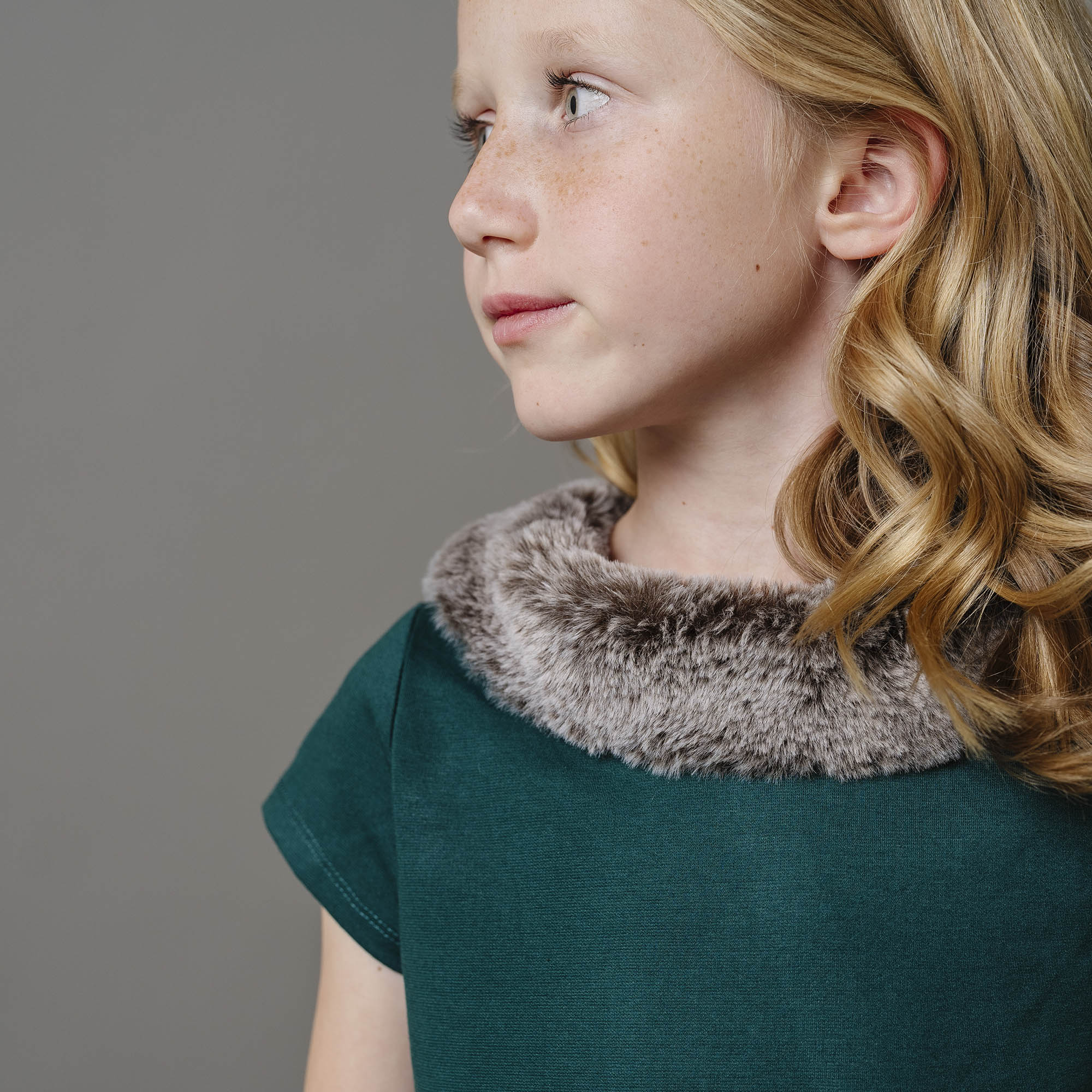 Fit And Flare Ponte Dress With Faux Fur - Baby