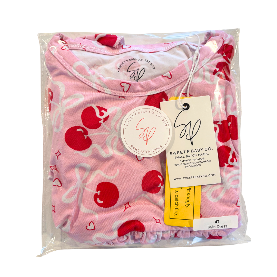 Pink Cherry Girls Twirl Dress