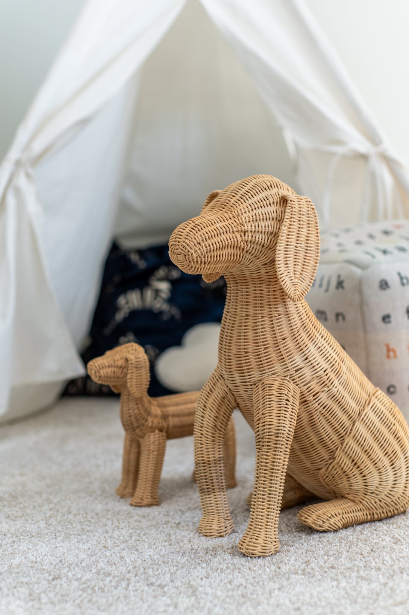 Small Potcake Rattan Dog