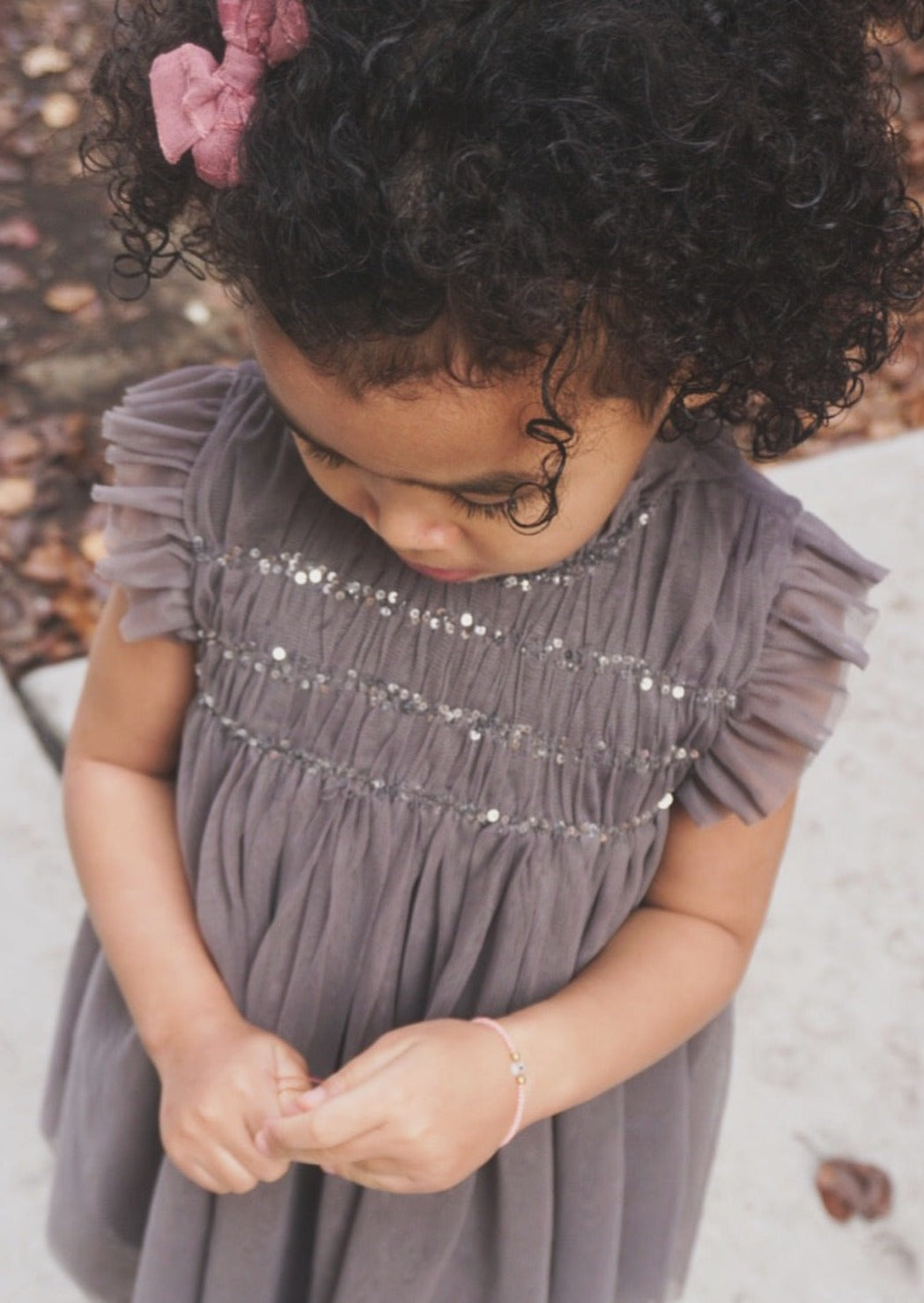 Scarlett | Cotton Tulle Dress | Sleet Gray
