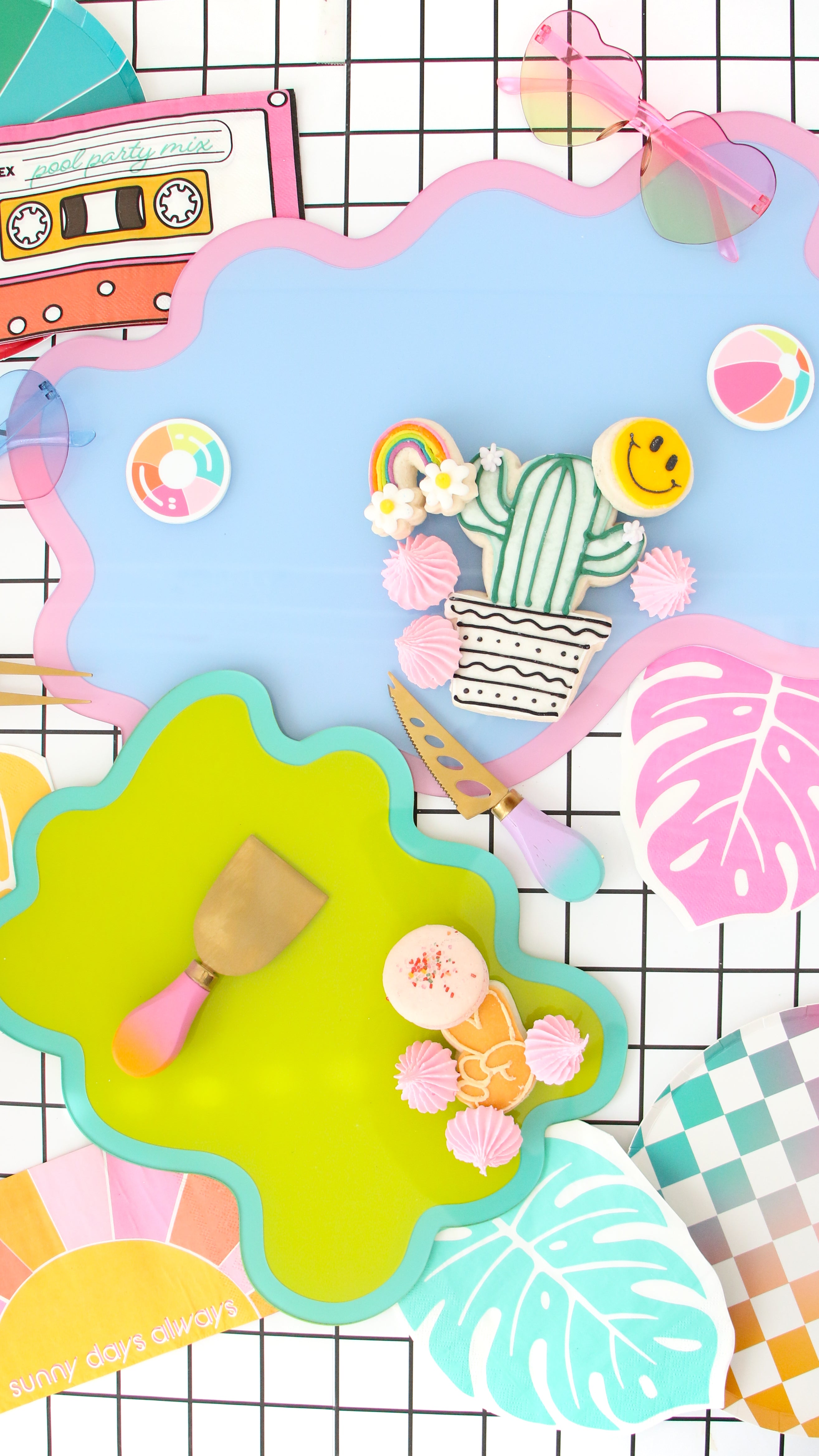 Periwinkle And Pink Wavy Tray