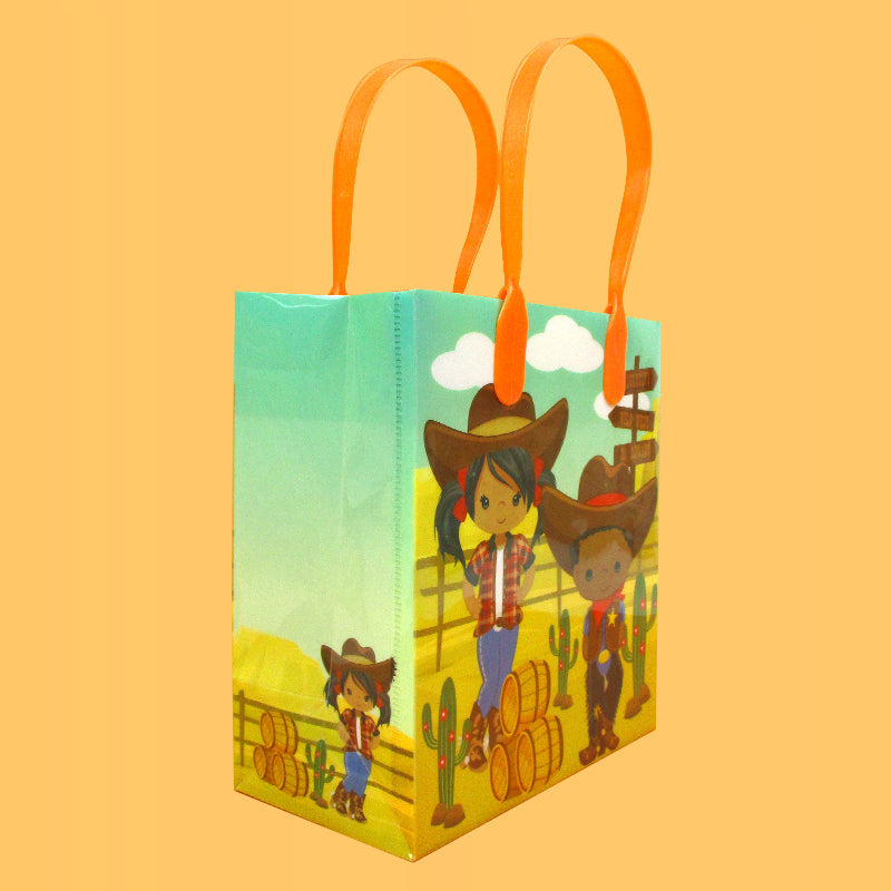 Black Cowboy & Cowgirl Party Favor Treat Bags - Set Of 6 Or 12