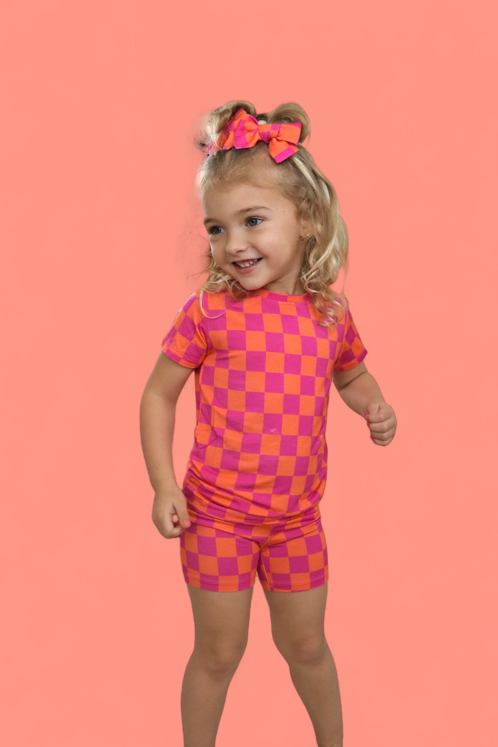 Neon Dreams Checkers Dream Short Set