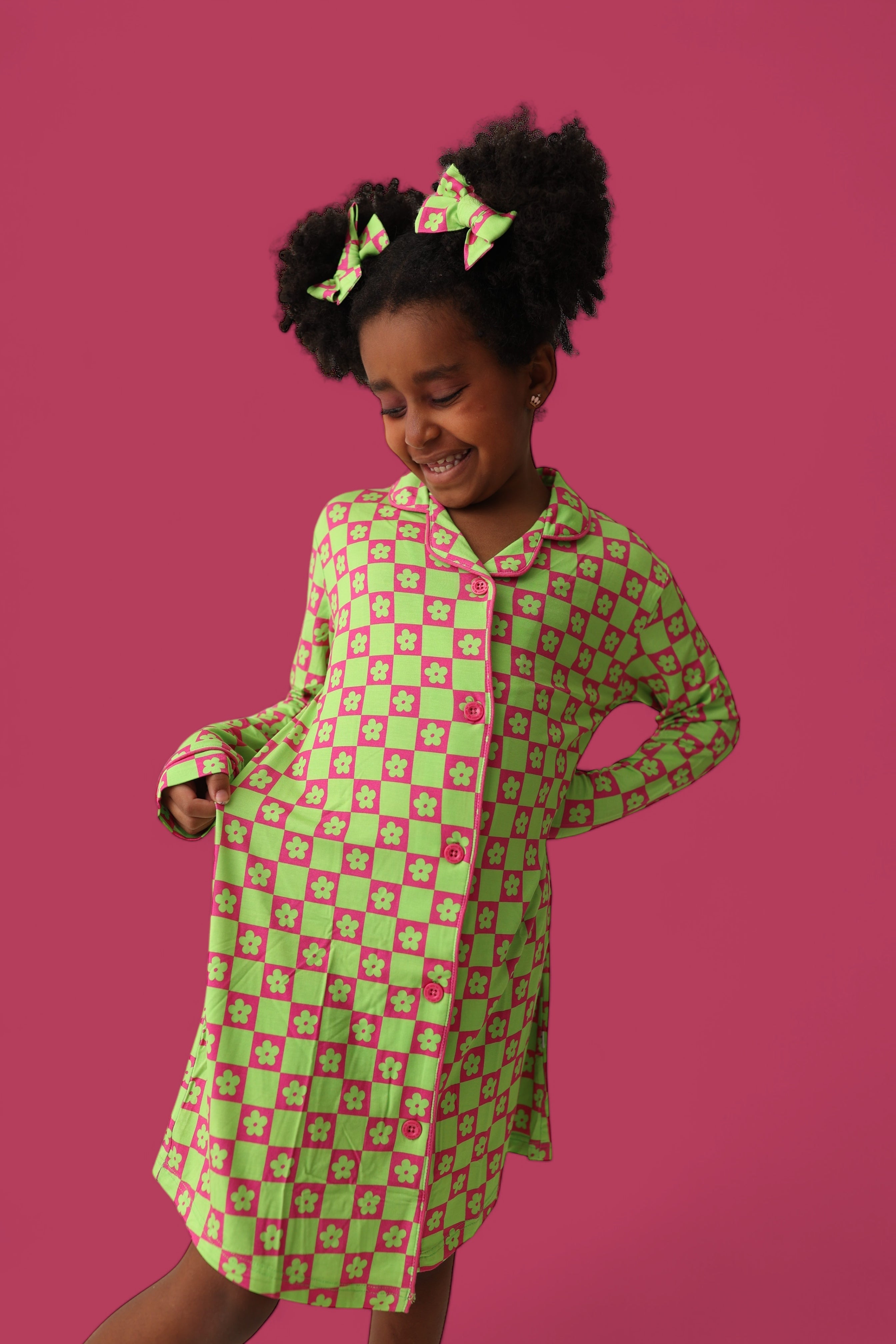 Wild Daisy Checkers Girl's Dream Gown